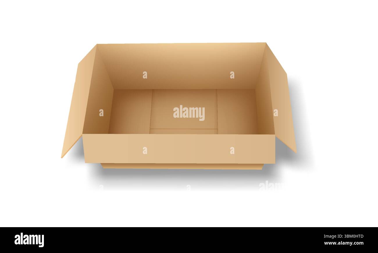 3d rendering open cardboard Stock Vector Images - Alamy