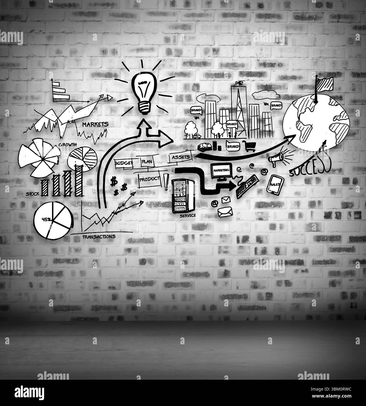 Business development strategy planning Black and White Stock Photos ...