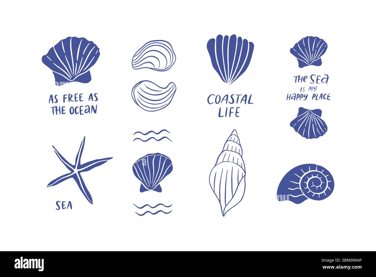 Hand drawn coastal life collection Stock Vector Image & Art - Alamy