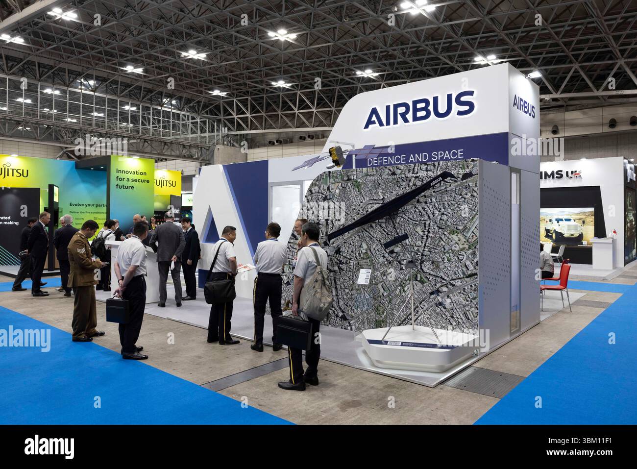 Airbus booth seen at DSEI Japan 2025. DSEI Japan is a biennial, large ...