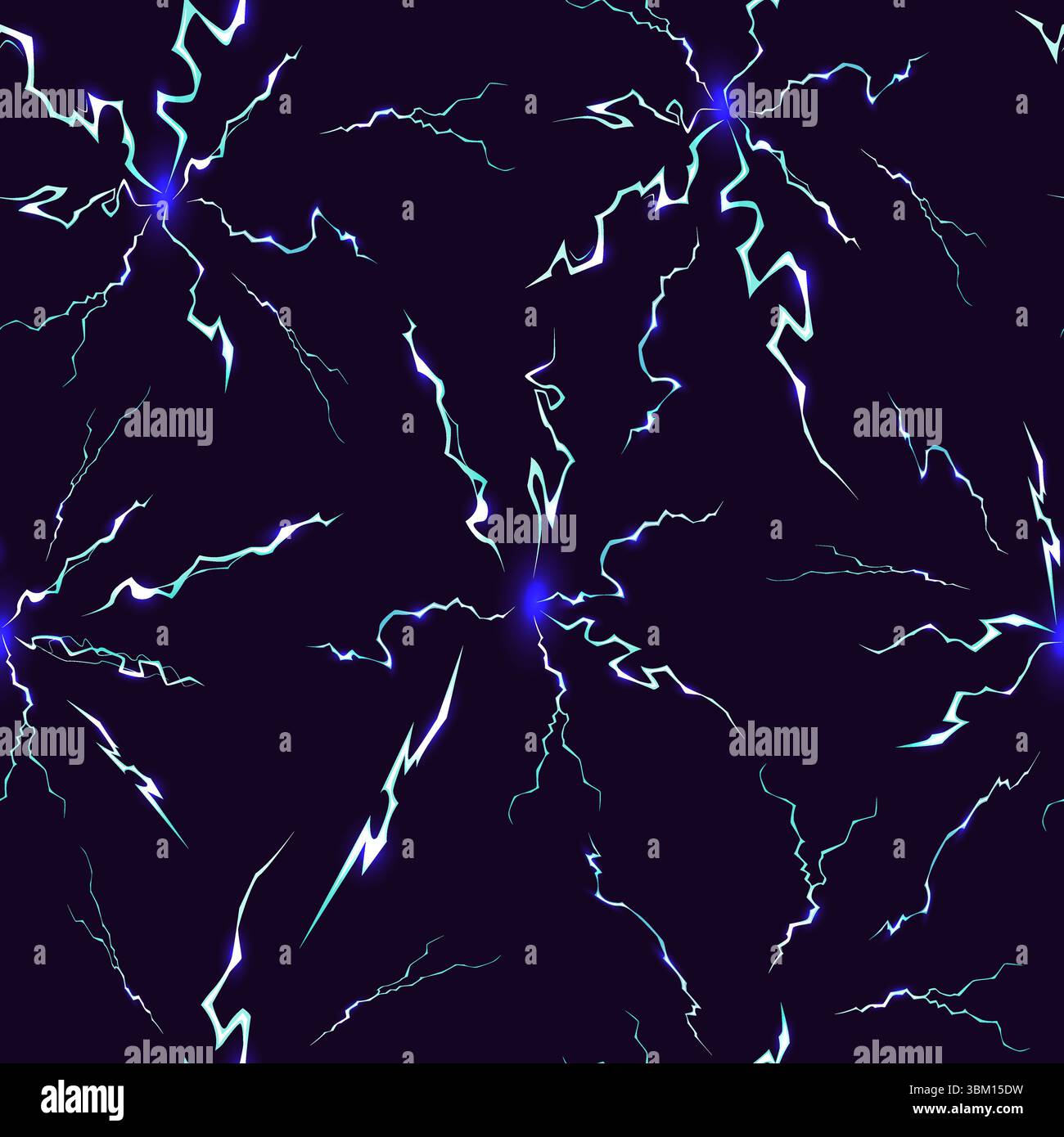 Wuthering blue lightning bolts against dark sky seamless pattern ...