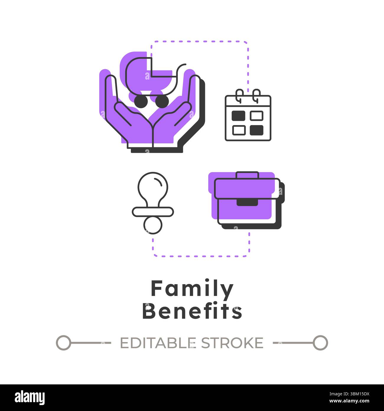 Family benefits modern linear concept icon Stock Vector Image & Art - Alamy
