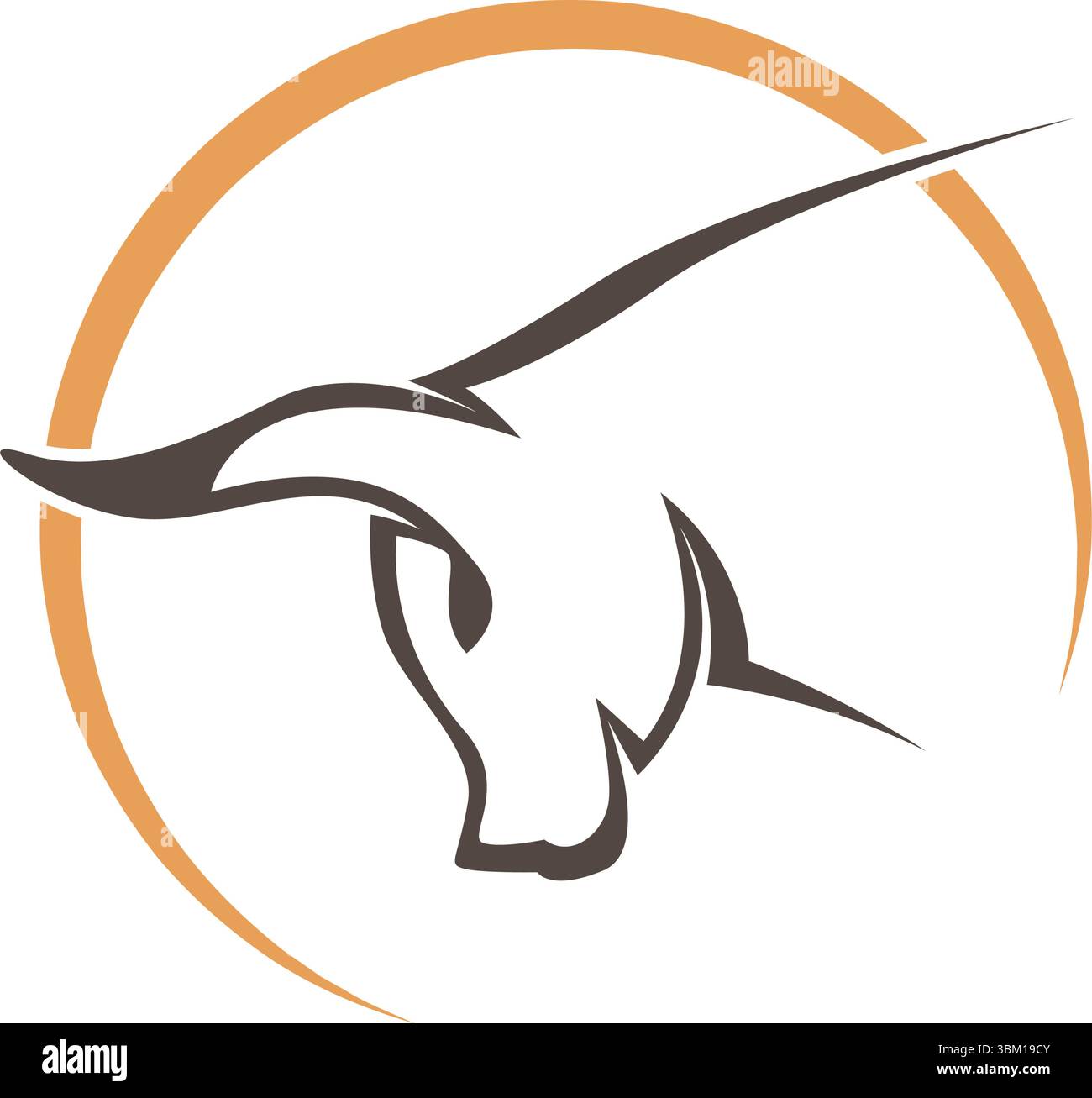 Bull Head Logo Design Template Stock Vector