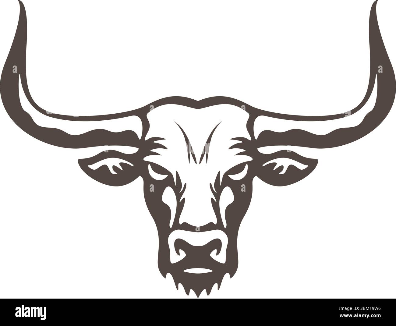 Bull Head Logo Design Template Stock Vector