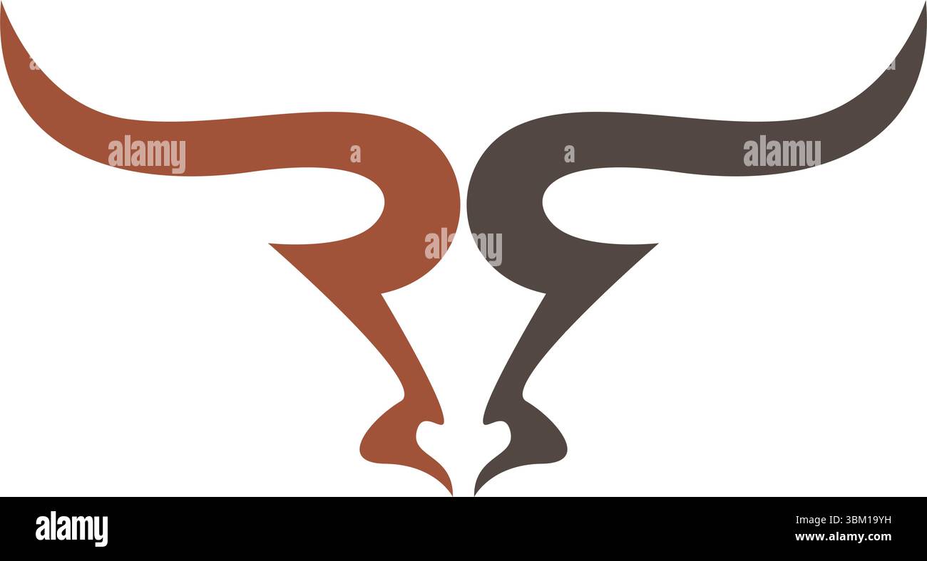 Bull Head Logo Design Template Stock Vector
