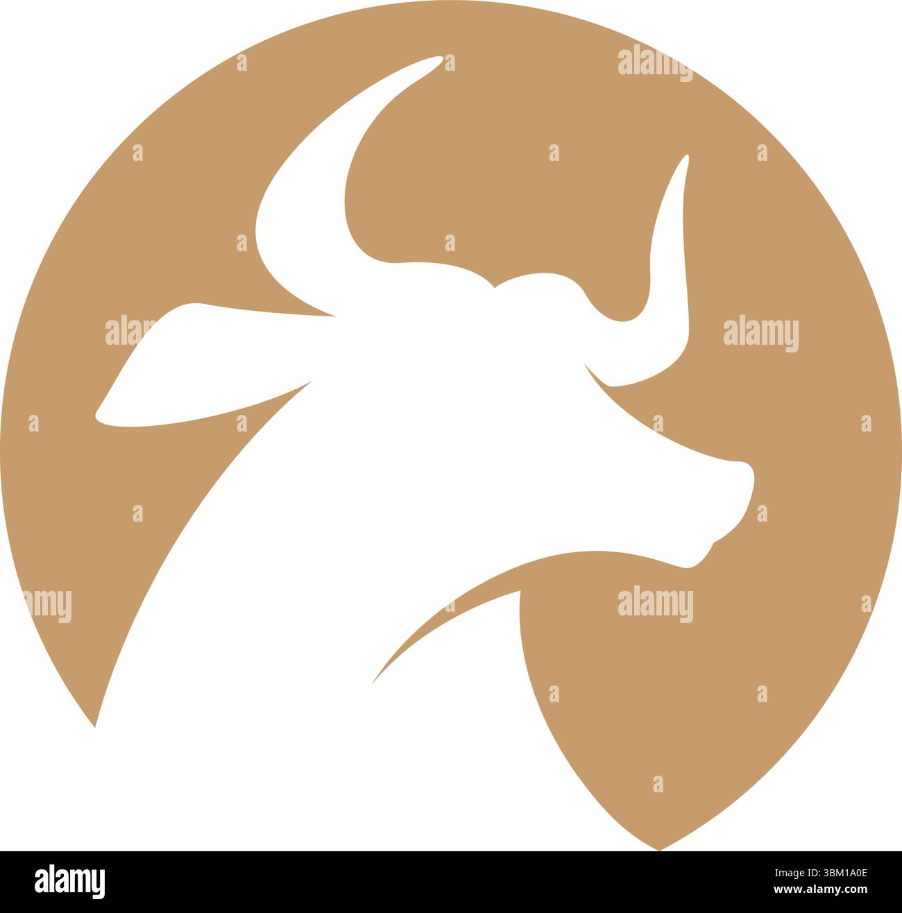 Bull Head Logo Design Template Stock Vector