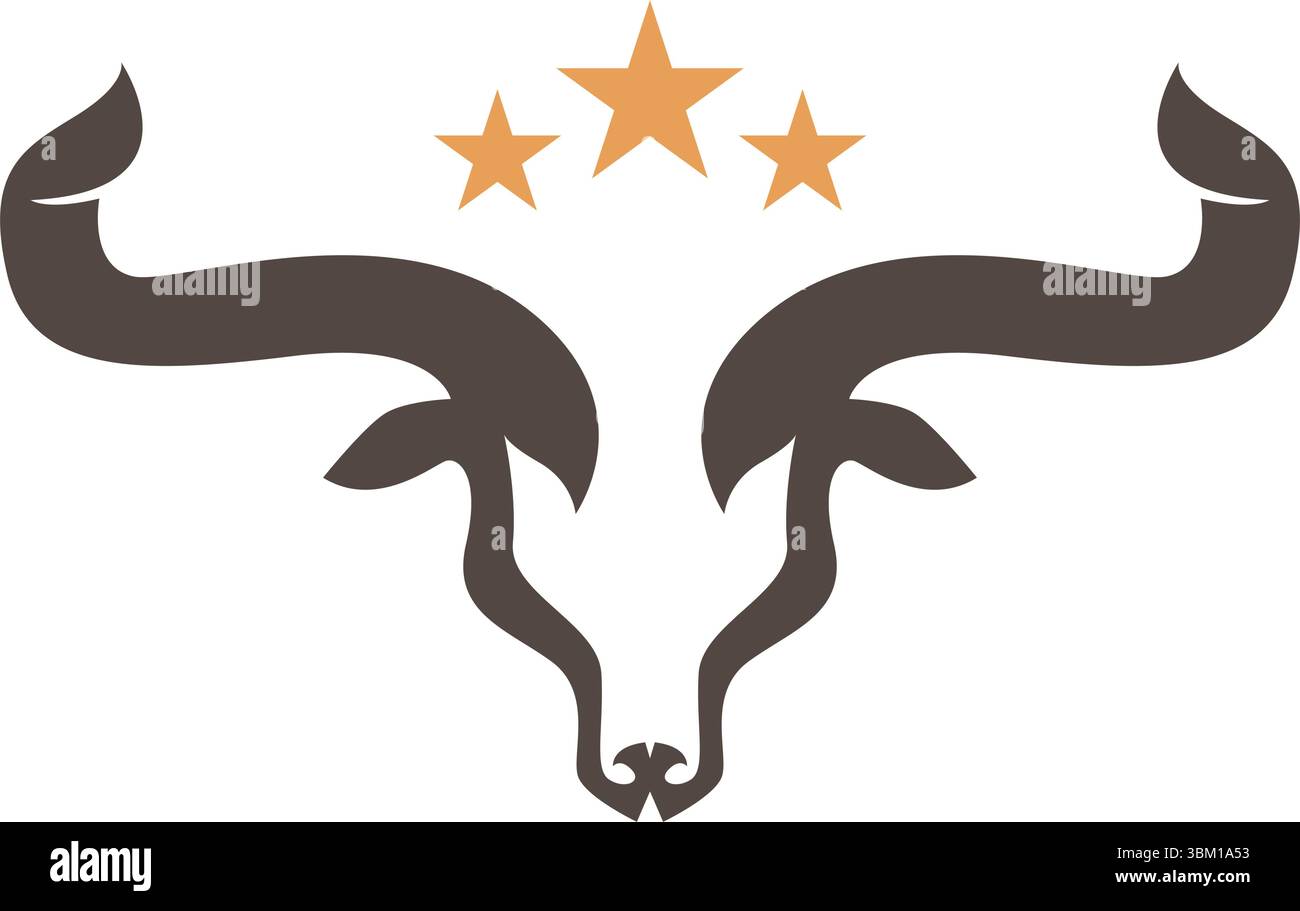 Bull Head Logo Design Template Stock Vector
