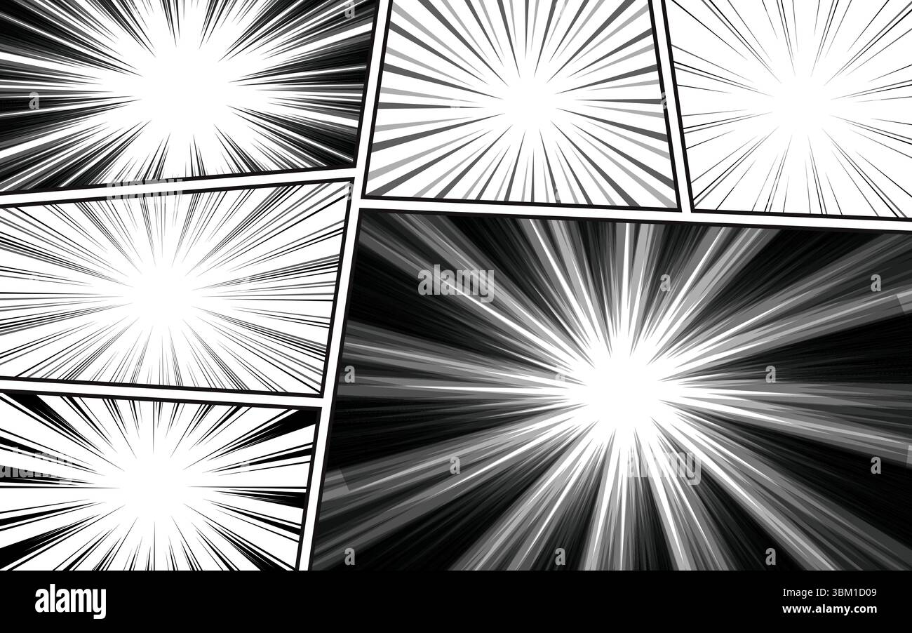 Black and white manga comic abstract scene page background. vector ...