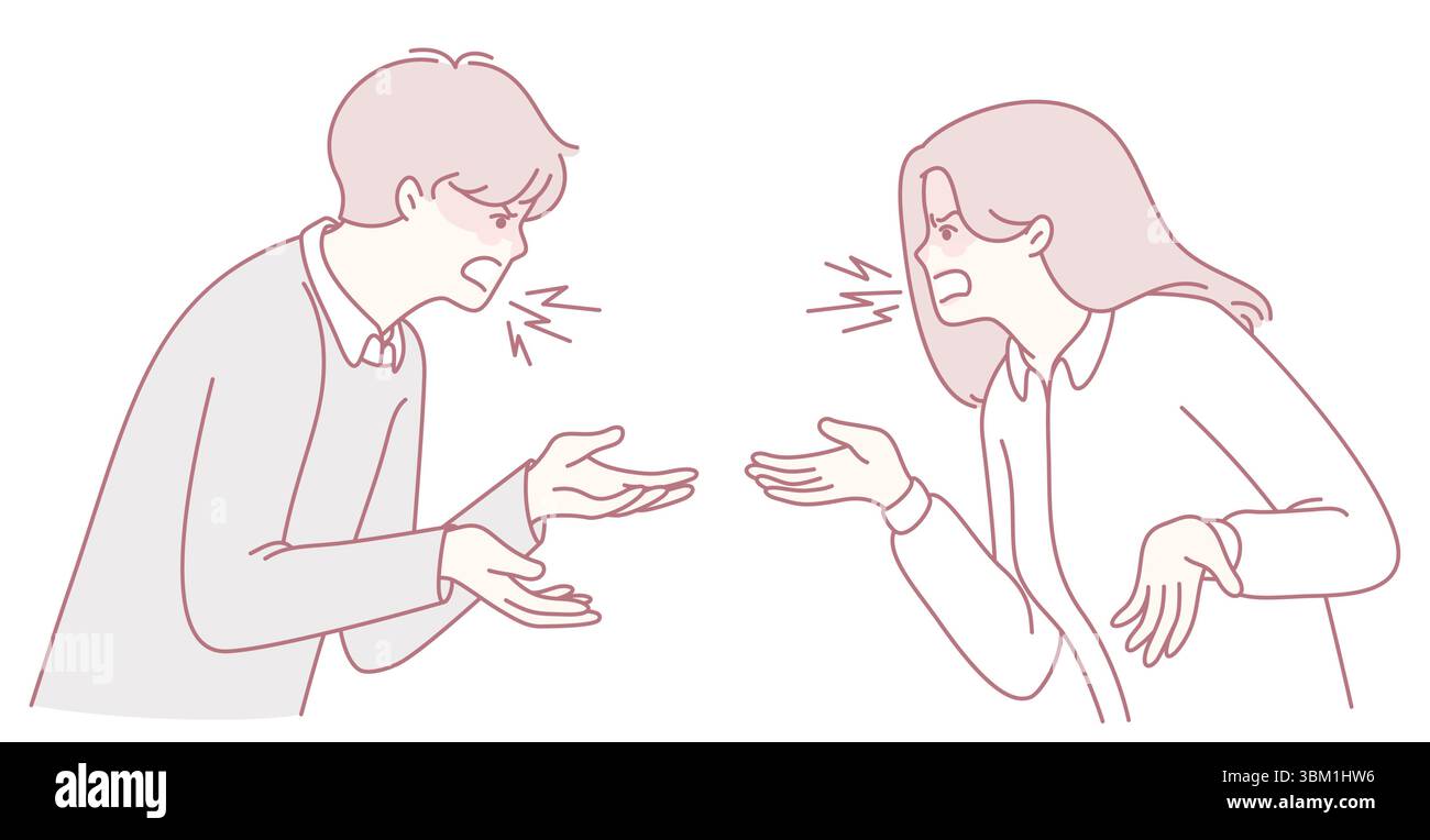 An illustration showing a couples heated argument, vividly highlighting  their emotions and rising tension Stock Vector Image & Art - Alamy
