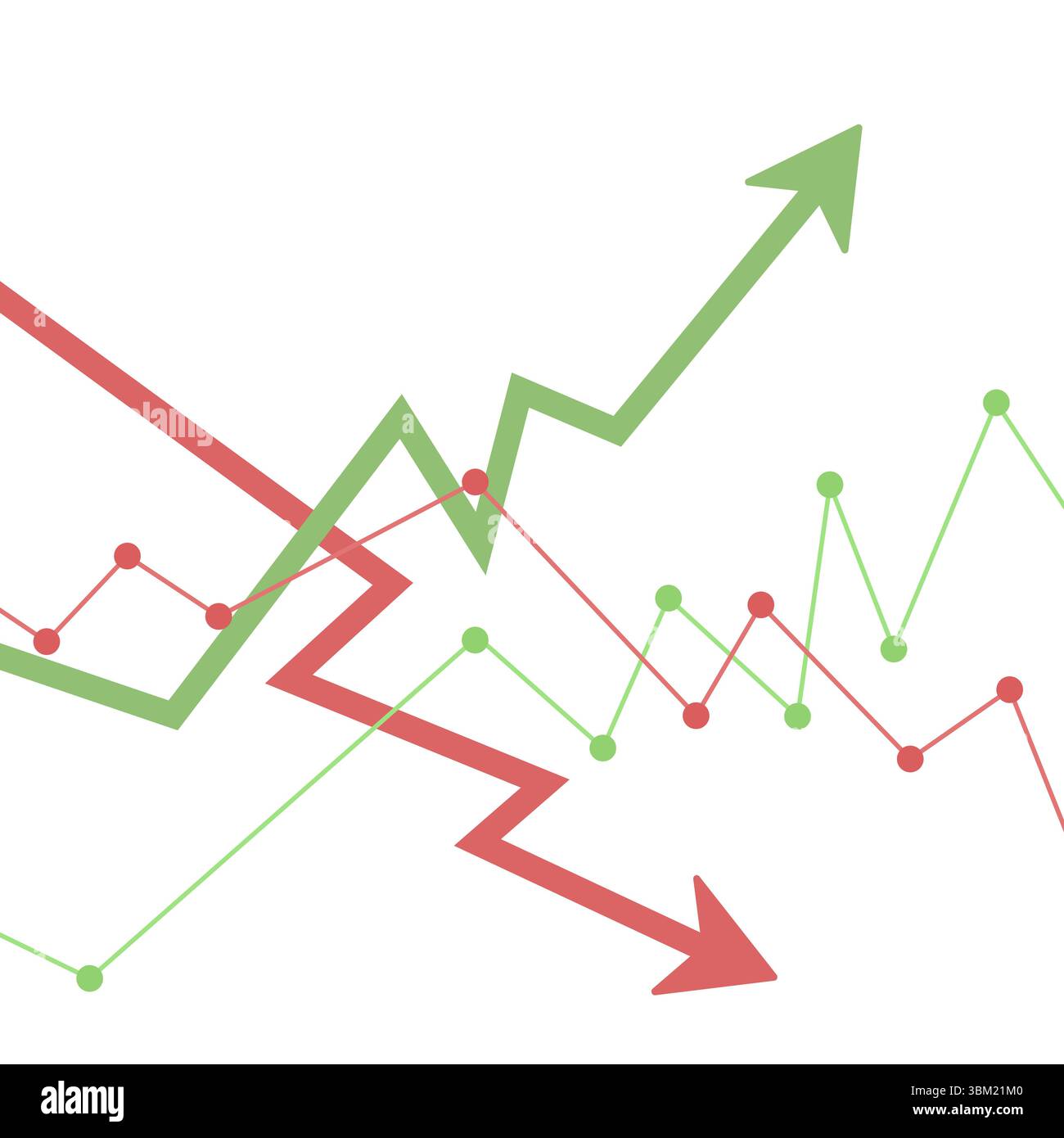 Stock market illustration on white background, flat vector illustration, square composition Stock Vector