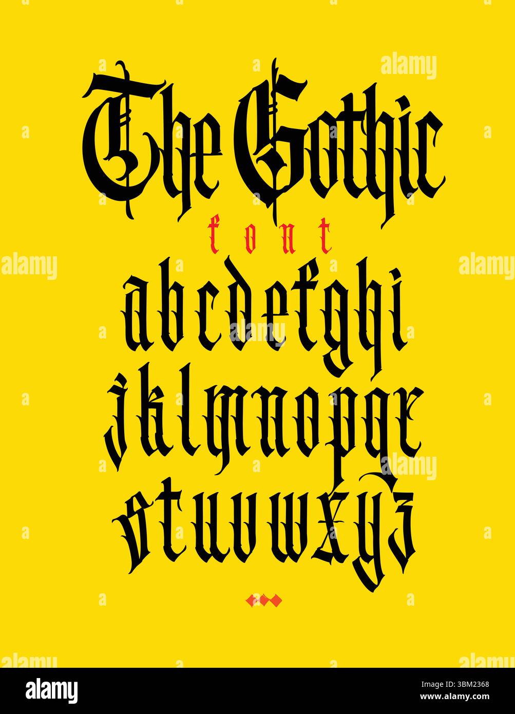 Modern Gothic, full English alphabet. Vector. Medieval uppercase and ...