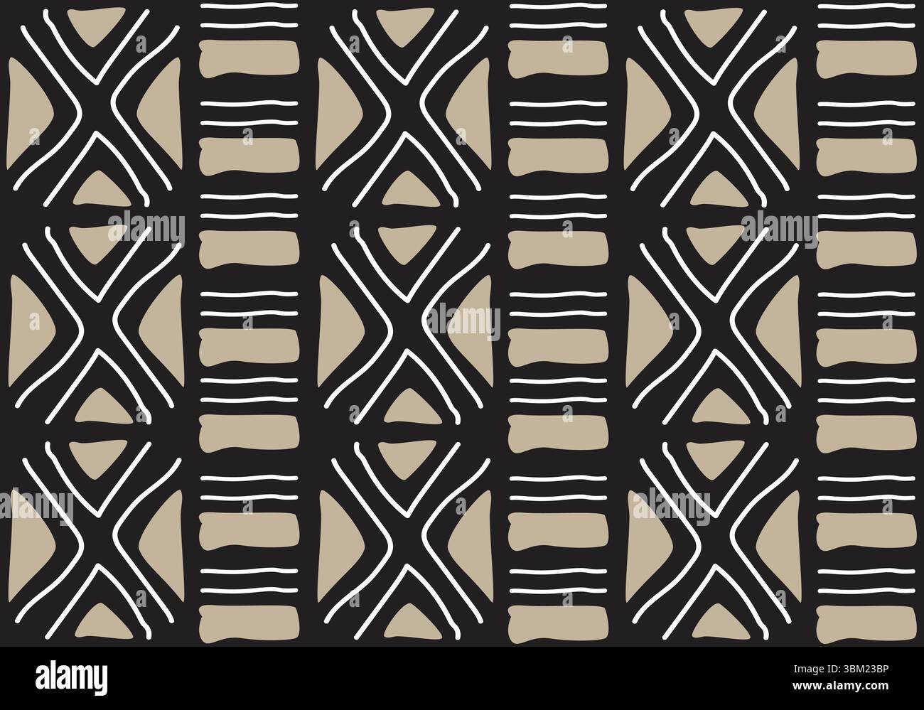 African Bogolan printed fabric Stock Vector