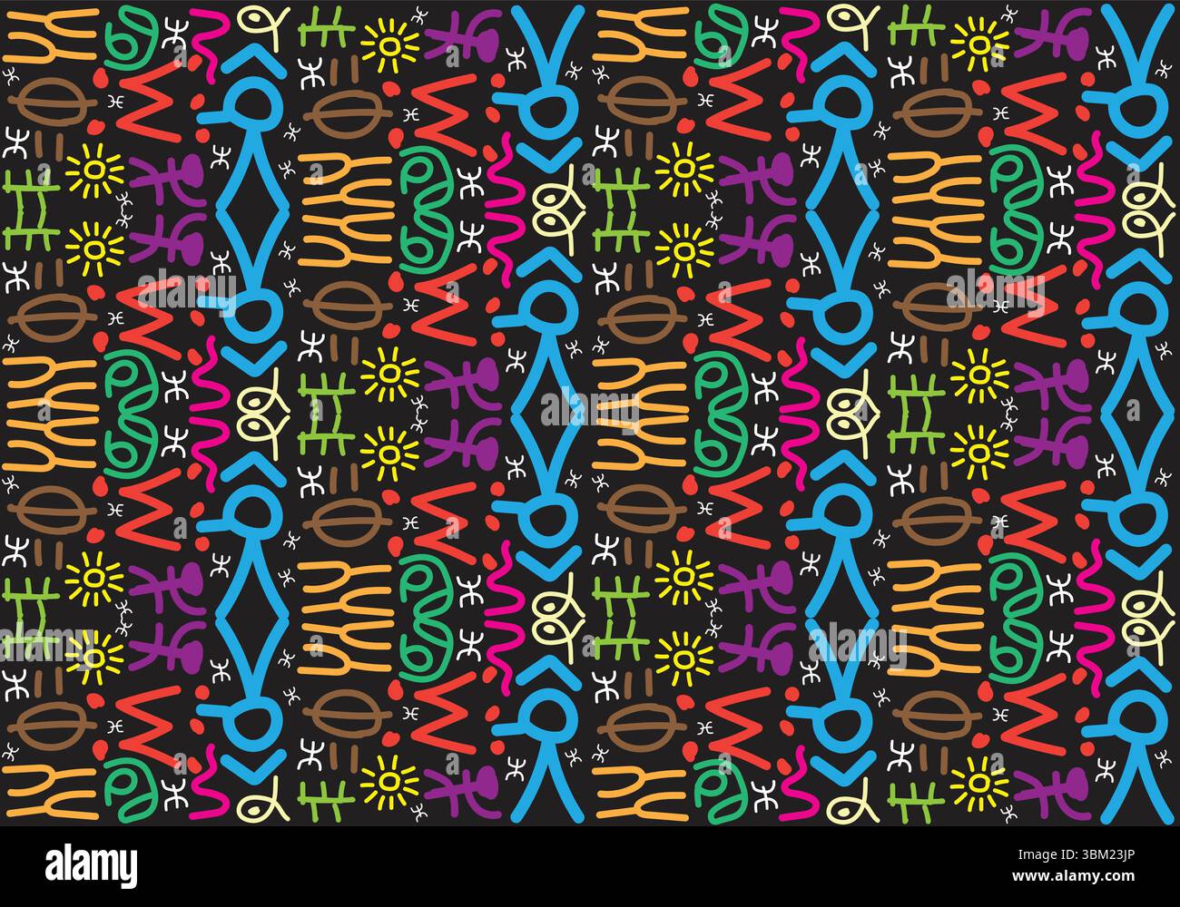 African Bogolan printed fabric Stock Vector