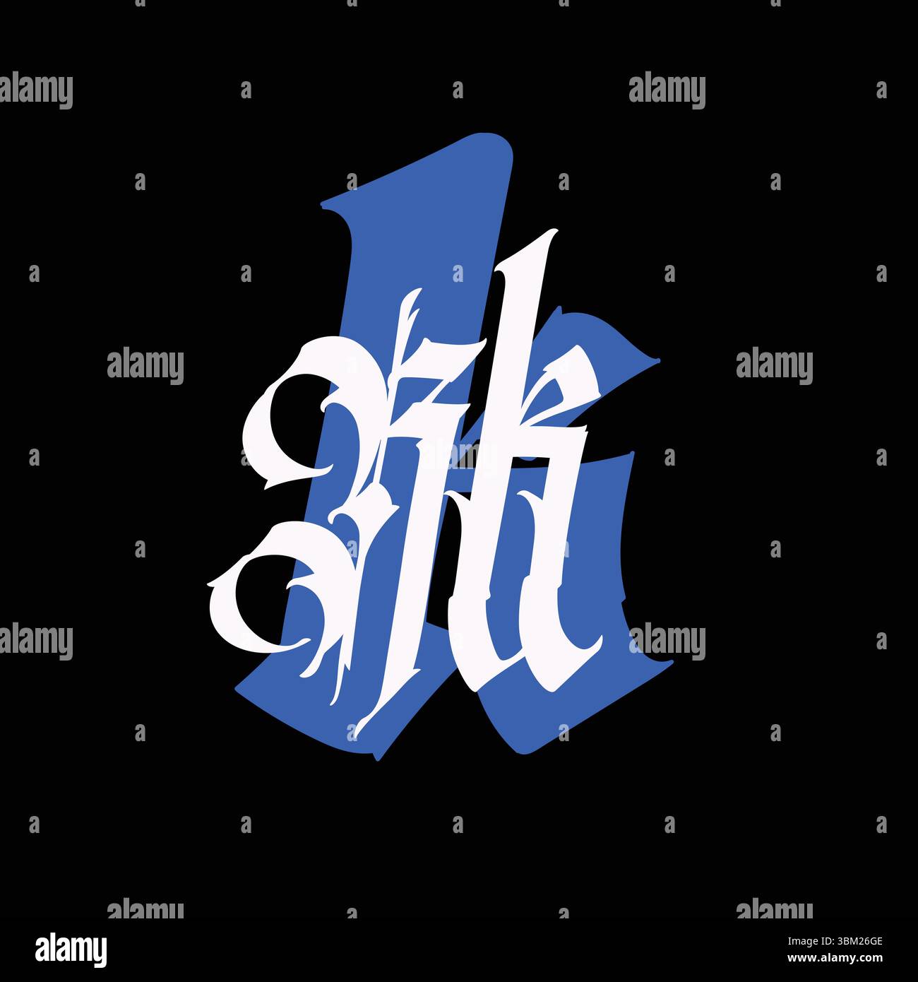 Monogram Medieval Lettering A Gothic letter made in the old medieval style. Vector. Calligraphy and ...