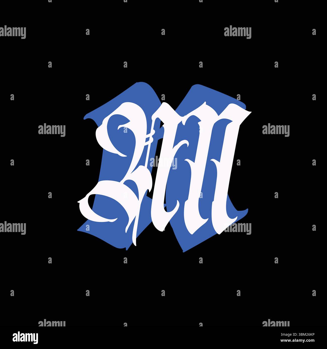 Monogram Medieval Lettering A Gothic letter made in the old medieval style. Vector. Calligraphy and ...