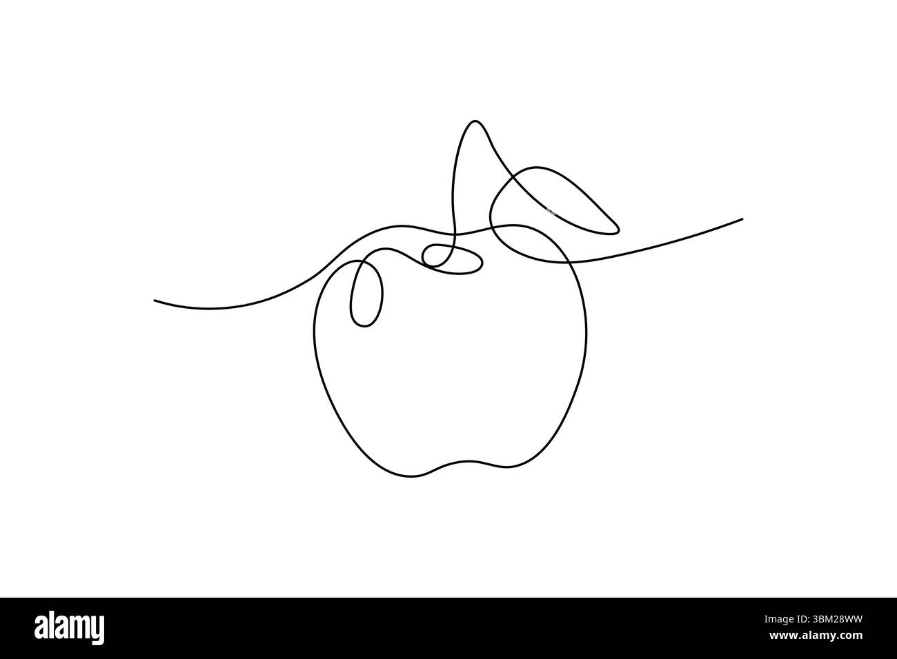 apple one line art and frui stock photos vectors and illustration ...