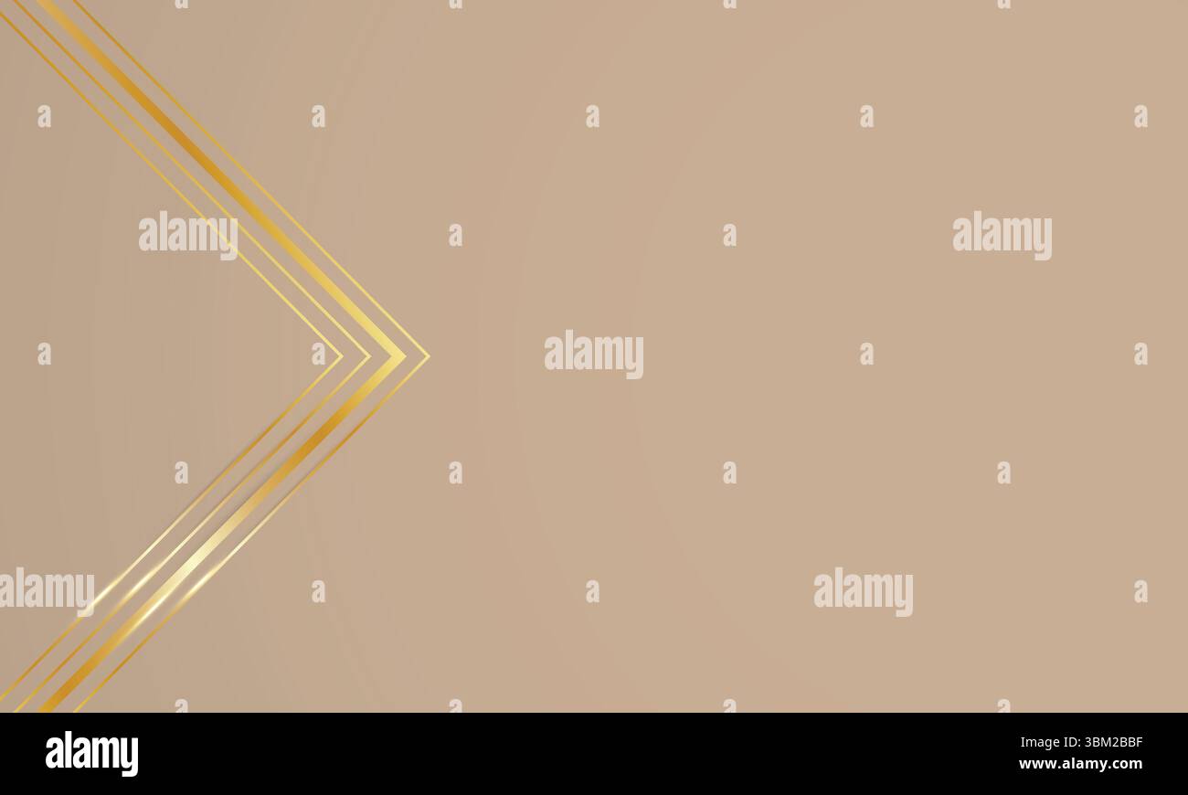 Abstract background Low poly abstract white and golden lines, empty background Stock Vector