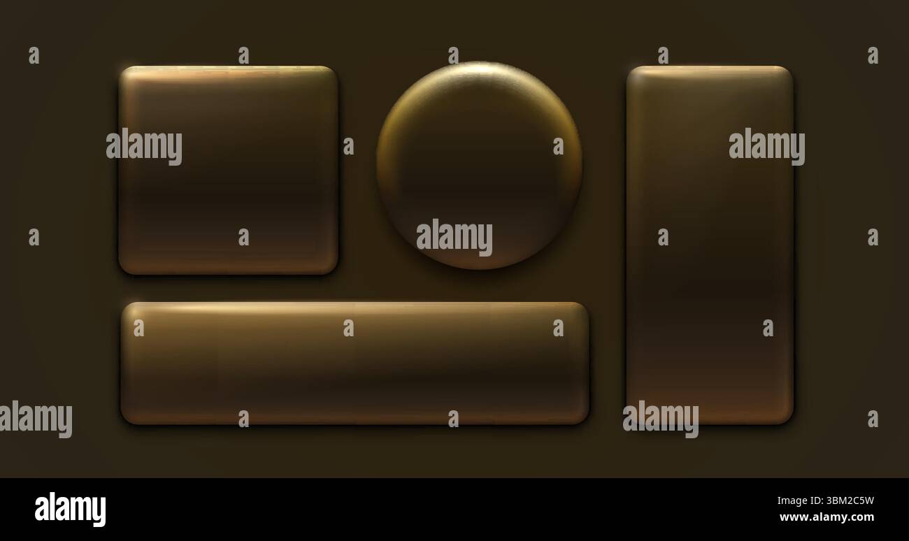 Golden frame label, event bar button signboard. Vector Stock Vector ...