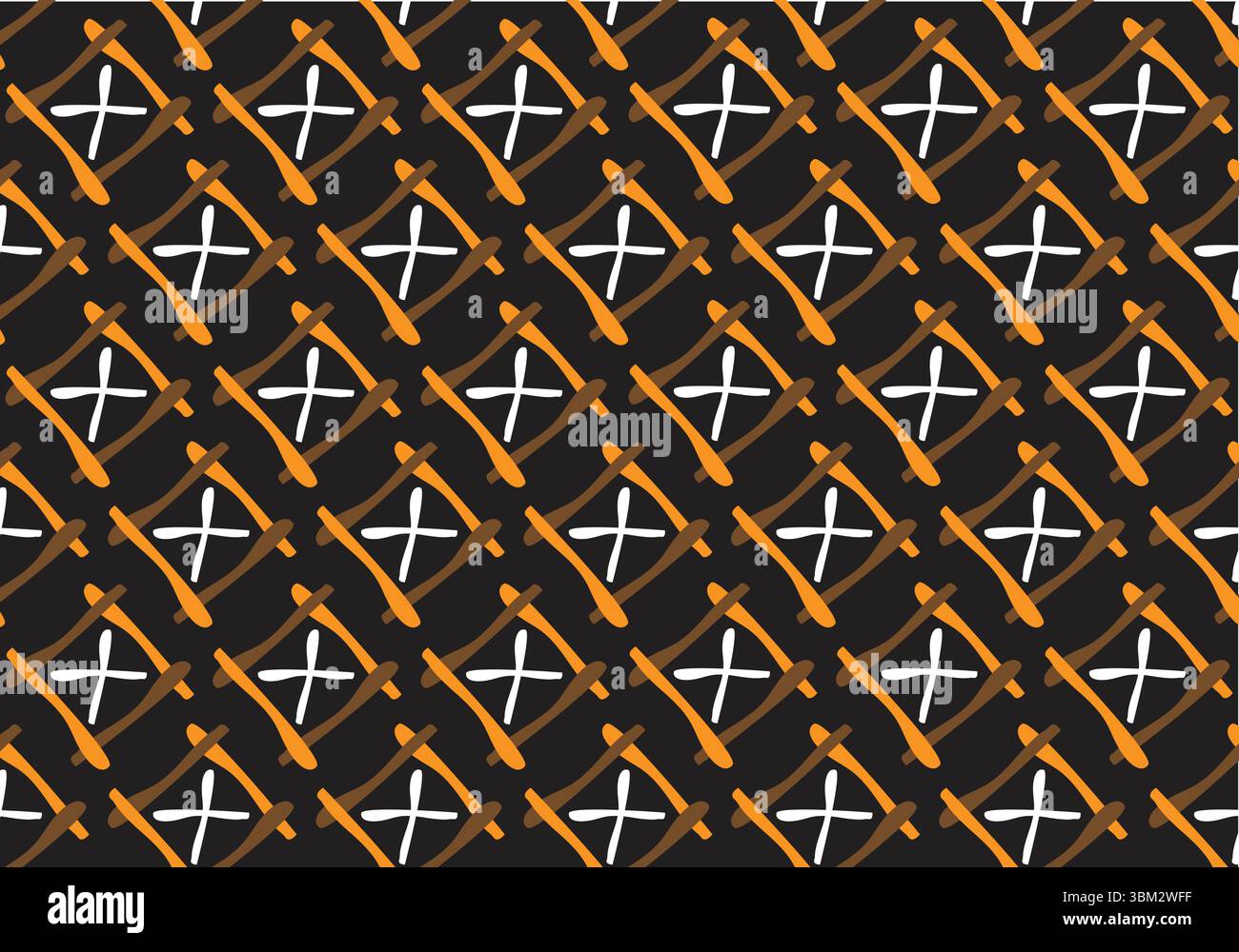 African Bogolan printed fabric Stock Vector