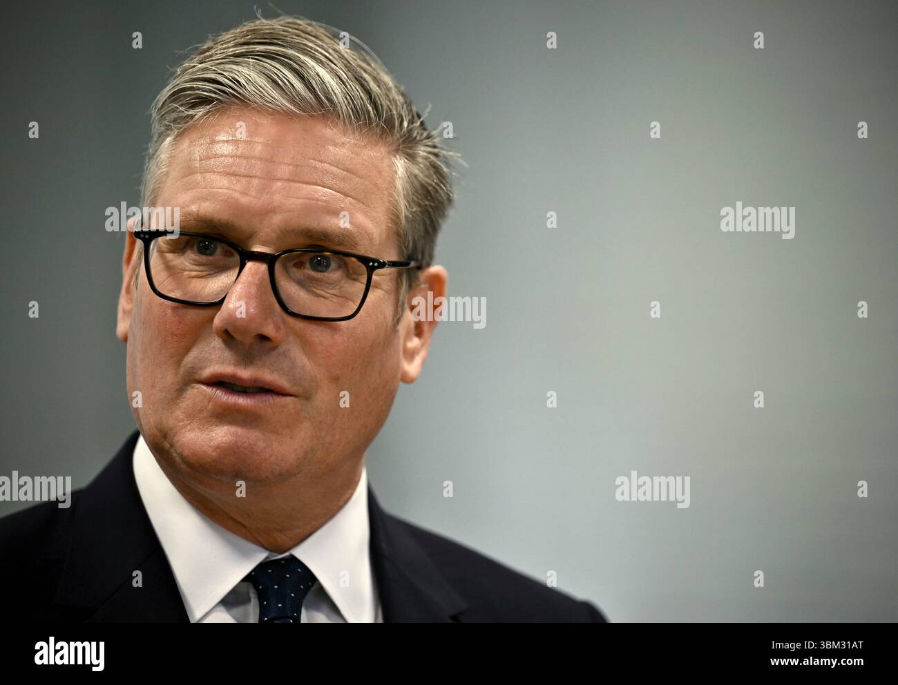Prime Minister Sir Keir Starmer, during a visit to the Netherlands marines training base, as part of the UK-Netherland Joint Amphibious Force in Rotterdam, during a visit to attend the Nato Summit at the Hague, Netherlands. Picture date: Tuesday June 24, 2025. Stock Photo