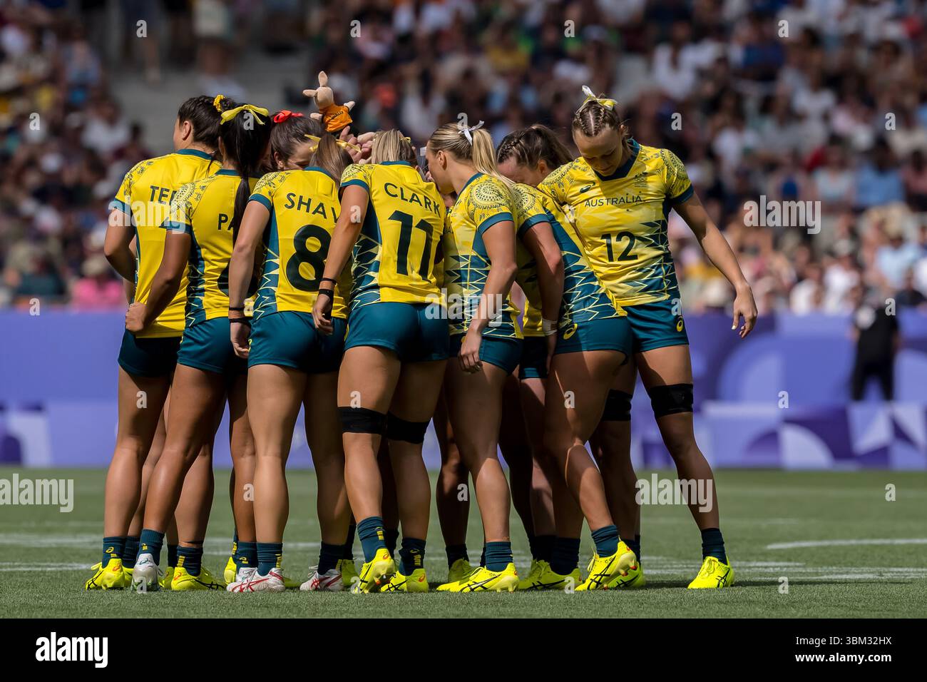 Team Australia (AUS) prepares to play Team South Africa (RSA) in their ...