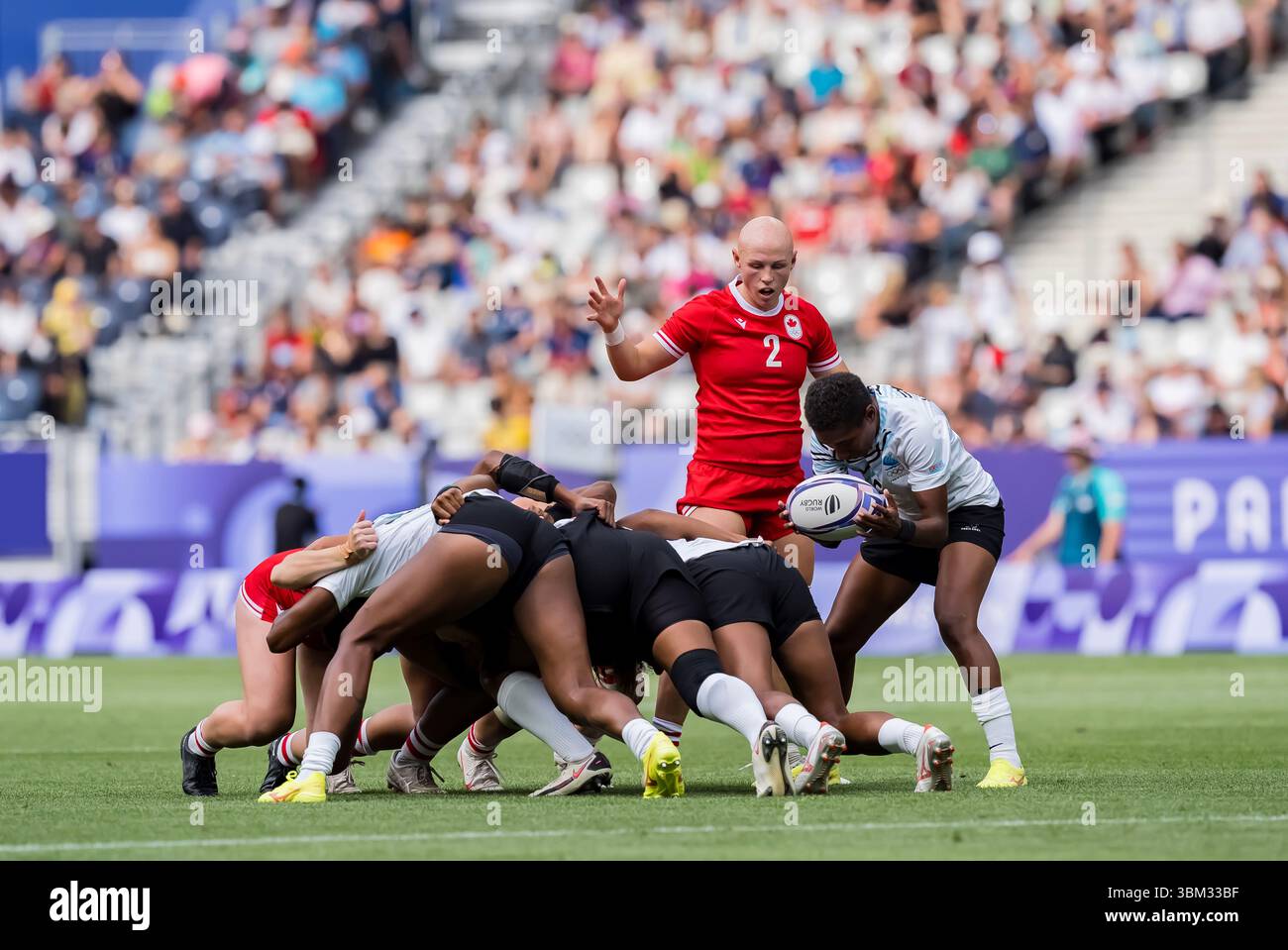 Canada back OLIVIA APPS (CAN) (2) competes in the Women's Rugby Sevens ...