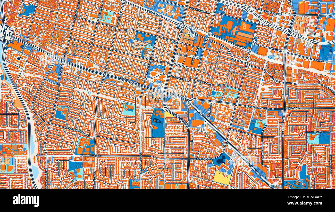 Sunnyvale map hi-res stock photography and images - Alamy