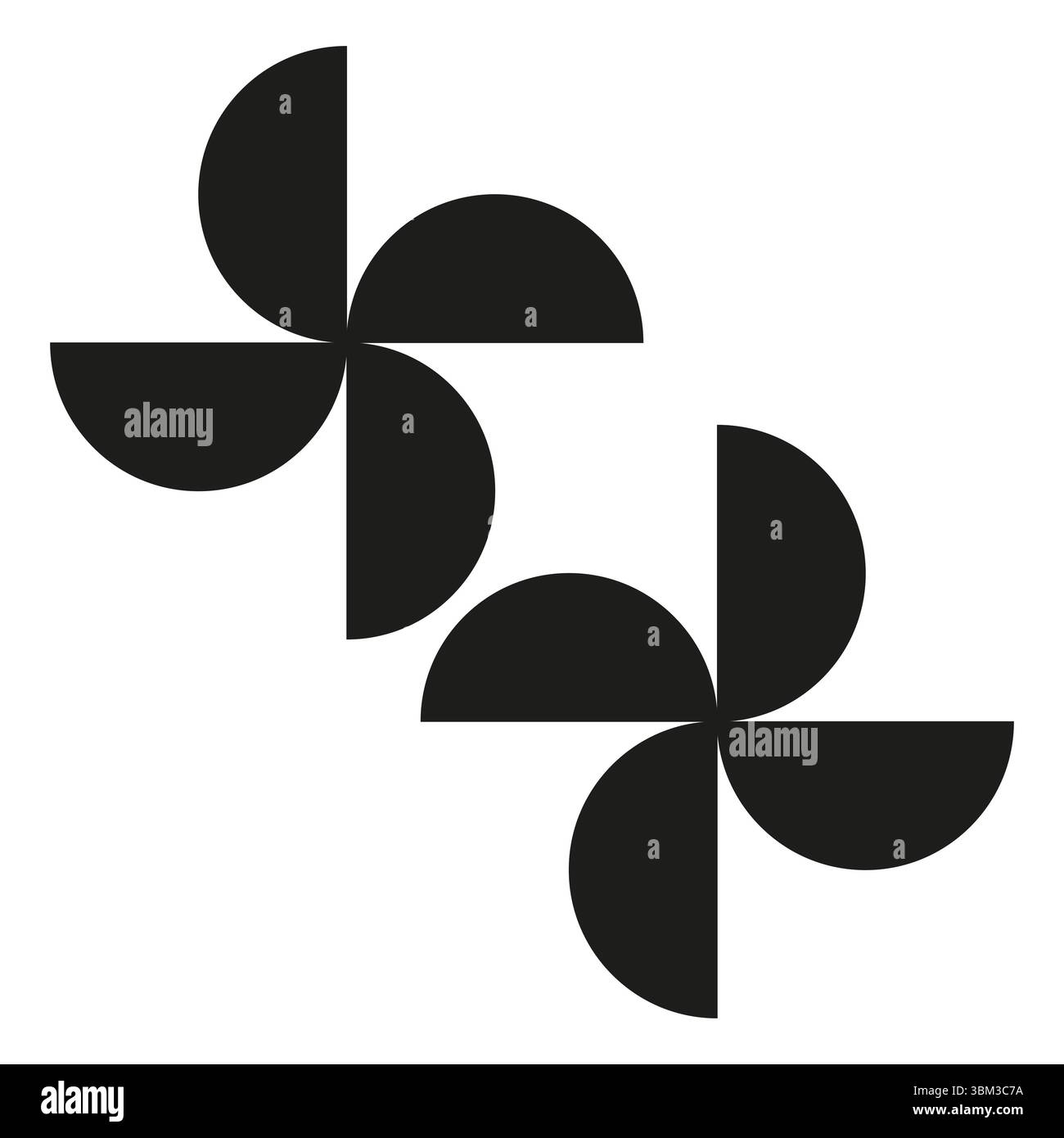 Abstract fan blades. Geometric shape elements. Dynamic rotation Vector. Propeller illustration. Stock Vector