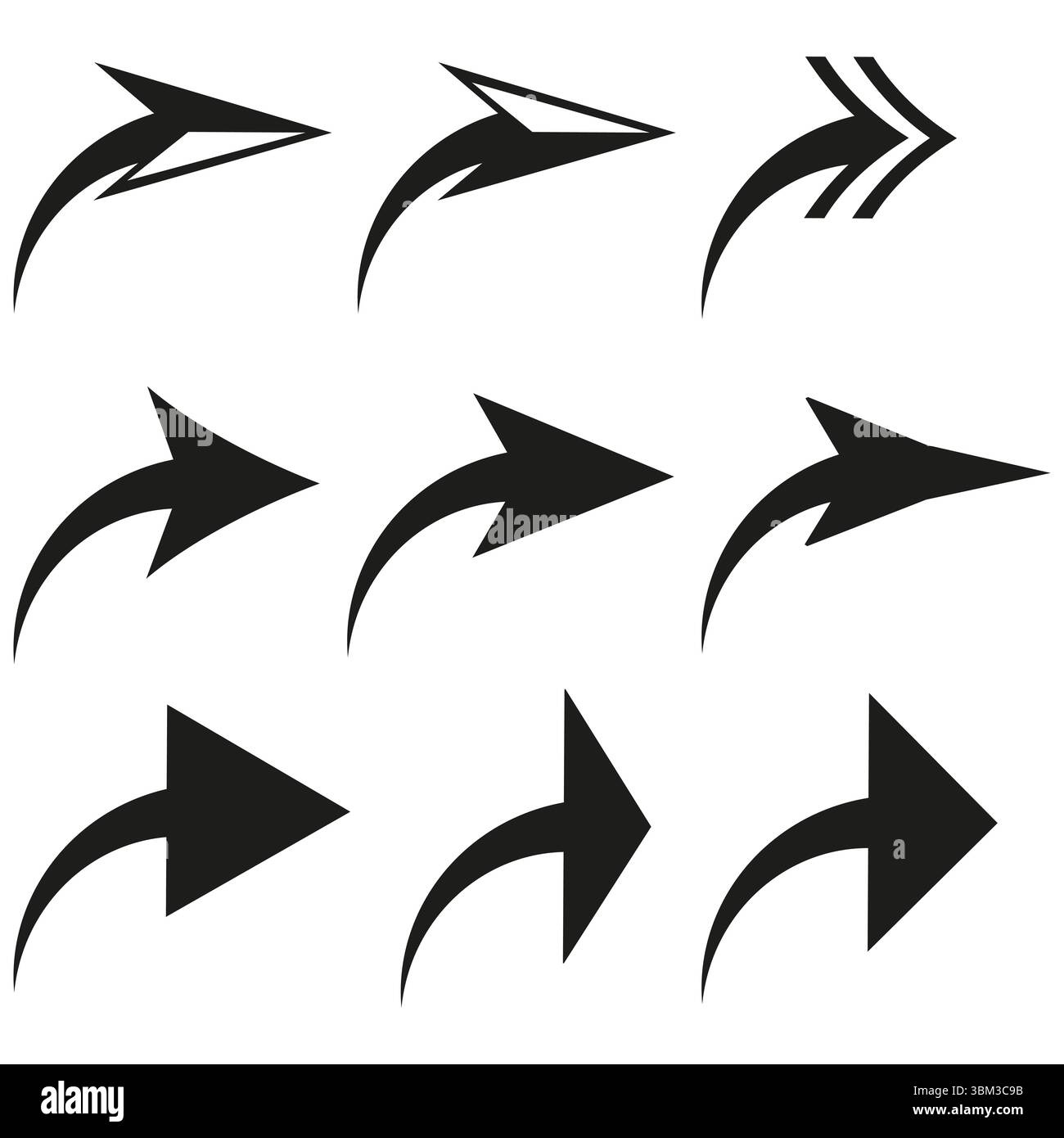 Arrow movement icons. Direction pointer symbols. Black navigation ...