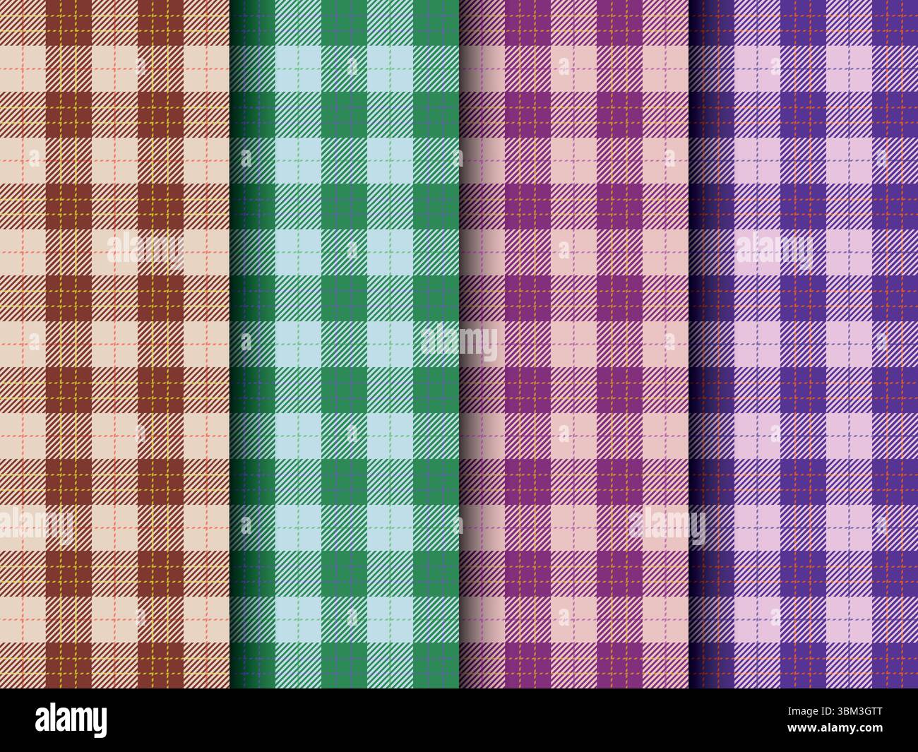 Seamless Tartan pattern with stripes vector illustration. Stock Vector