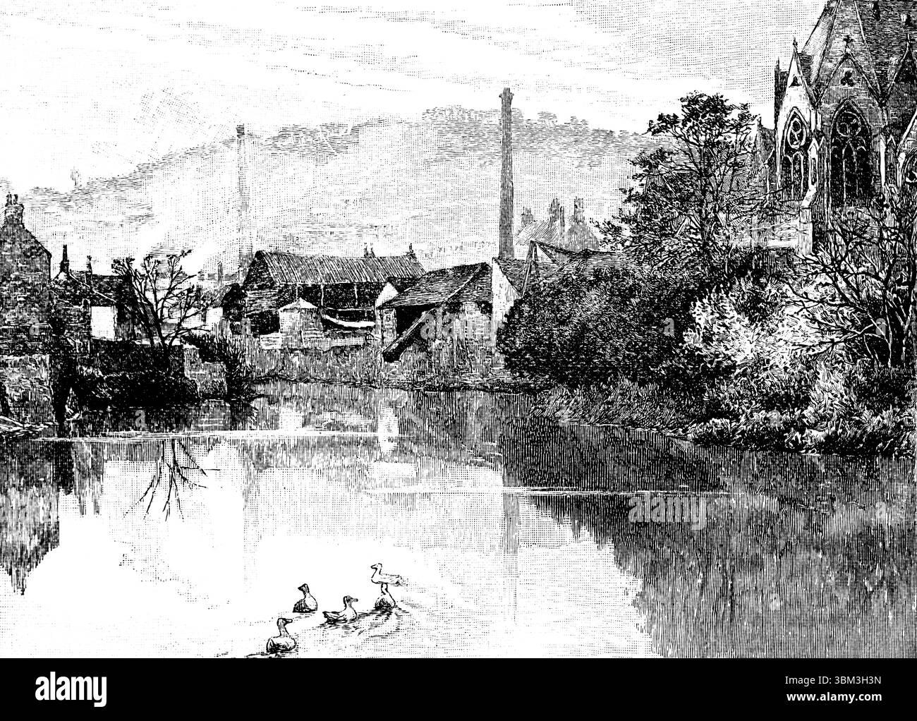 Western Victorian Rivers Victorian Bath, view of River Avon from North Parade Bridge, engraved ...