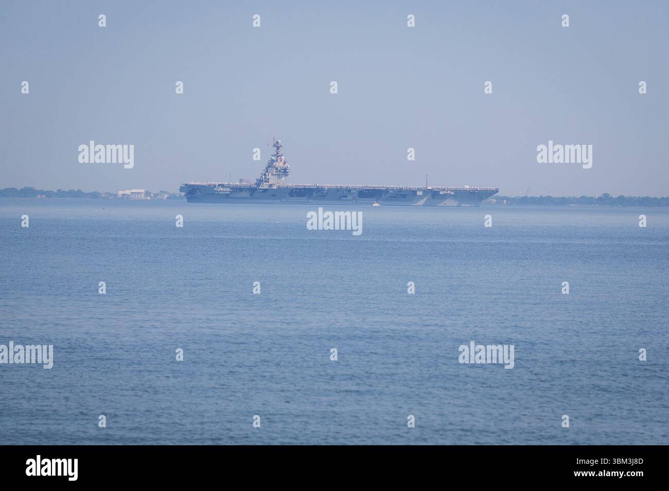 The USS Gerald R. Ford aircraft carrier leaves Naval Station Norfolk ...