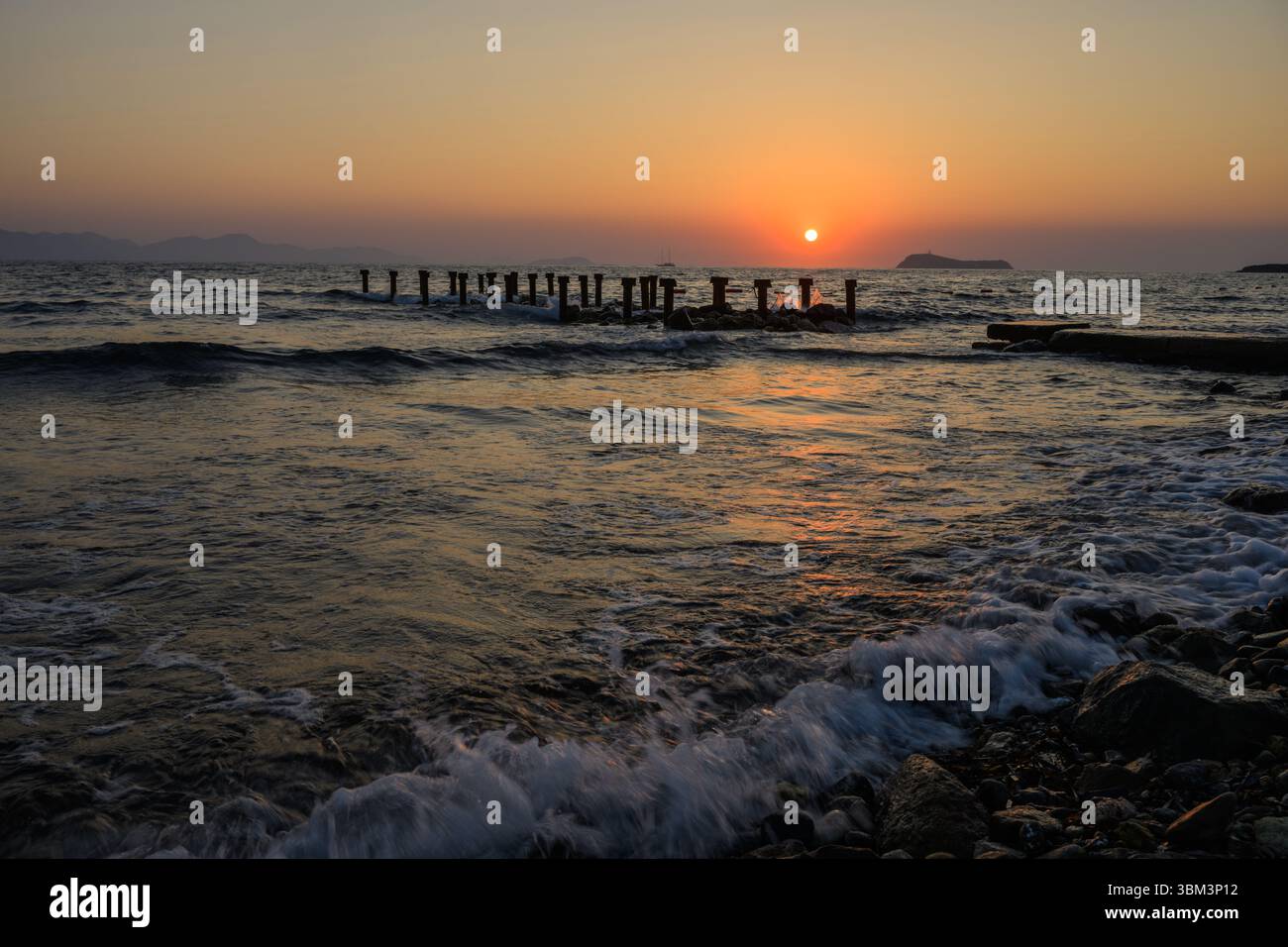 Sunset over the Mediterranean Sea Stock Photo