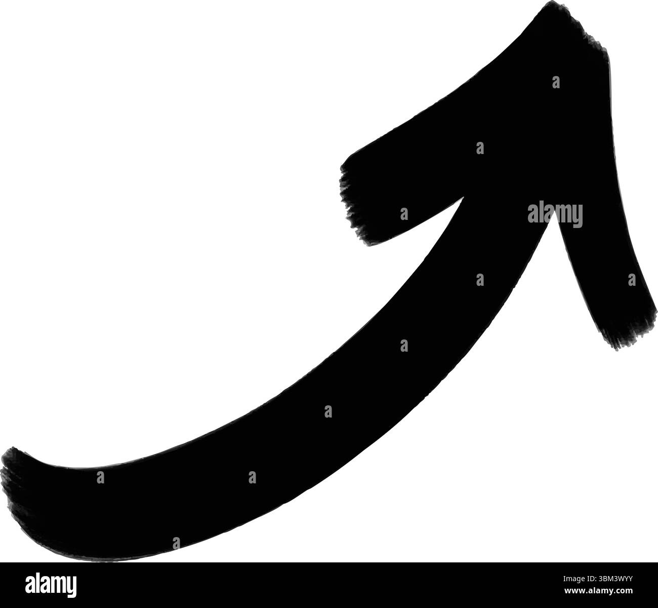 Hand draw brush stroke arrow isolated. Vector illustration Stock Vector ...