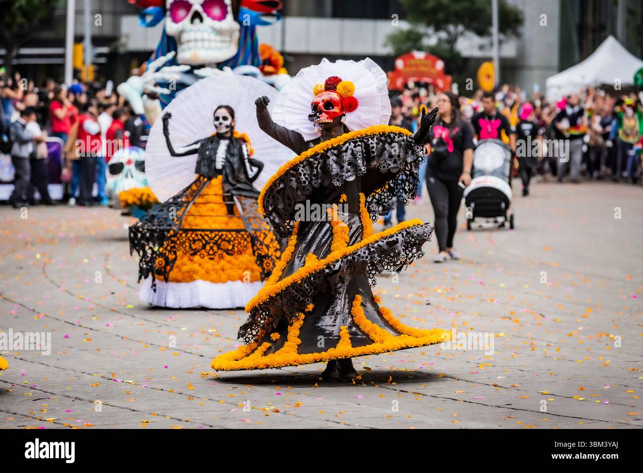 Mexican skulls during the Day of the Dead parade Stock Photo