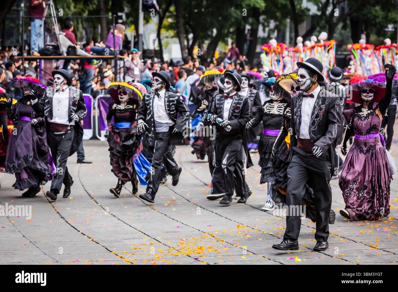 Mexican skulls during the Day of the Dead parade Stock Photo