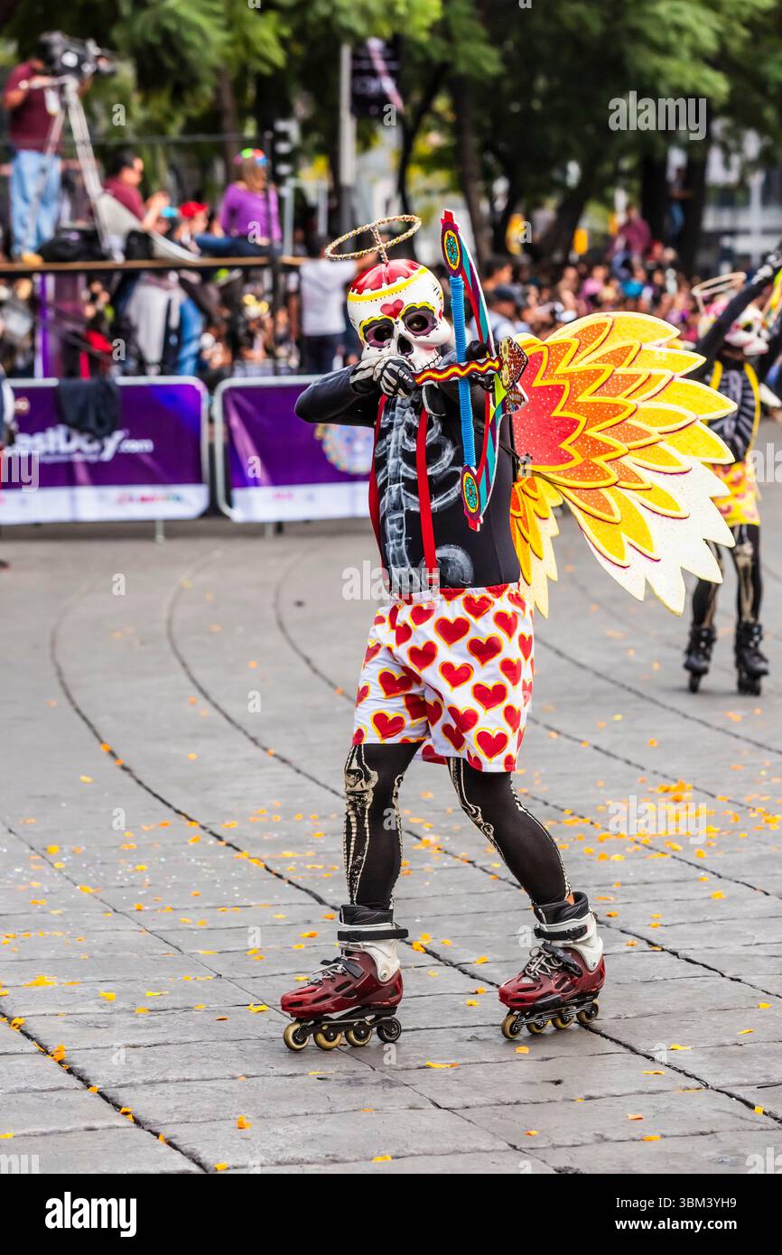 Mexican skulls during the Day of the Dead parade Stock Photo