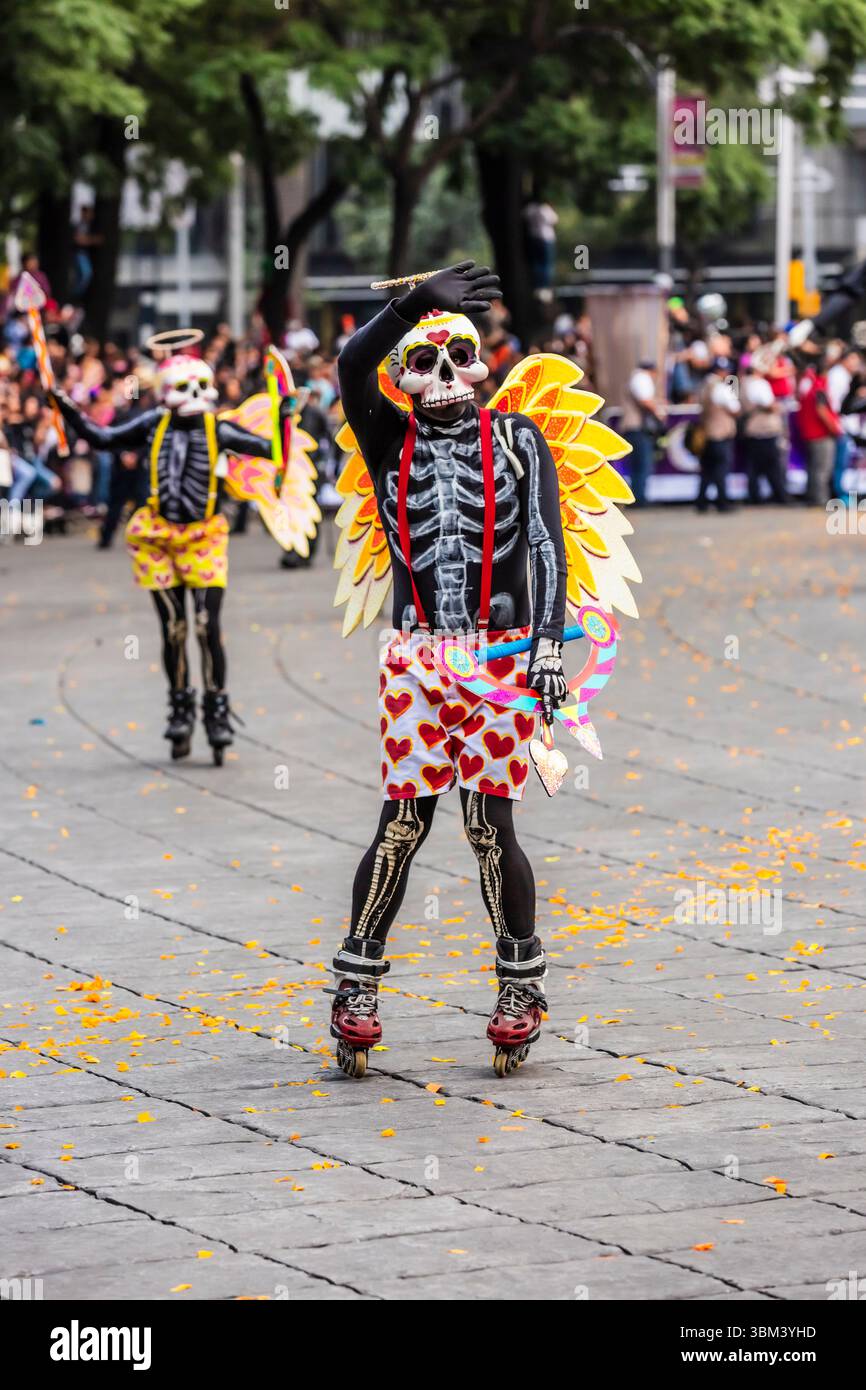 Mexican skulls during the Day of the Dead parade Stock Photo