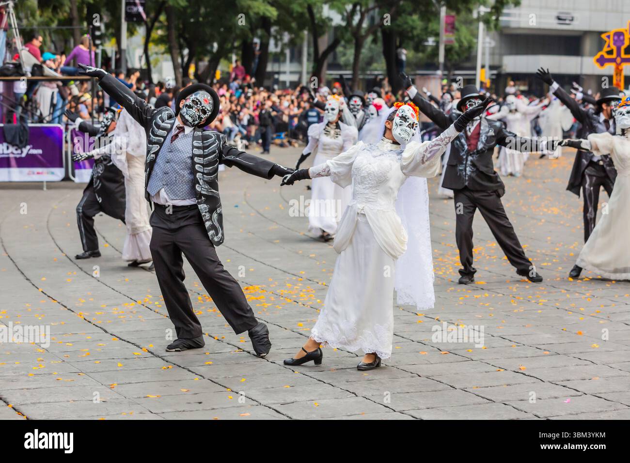 Mexican skulls during the Day of the Dead parade Stock Photo