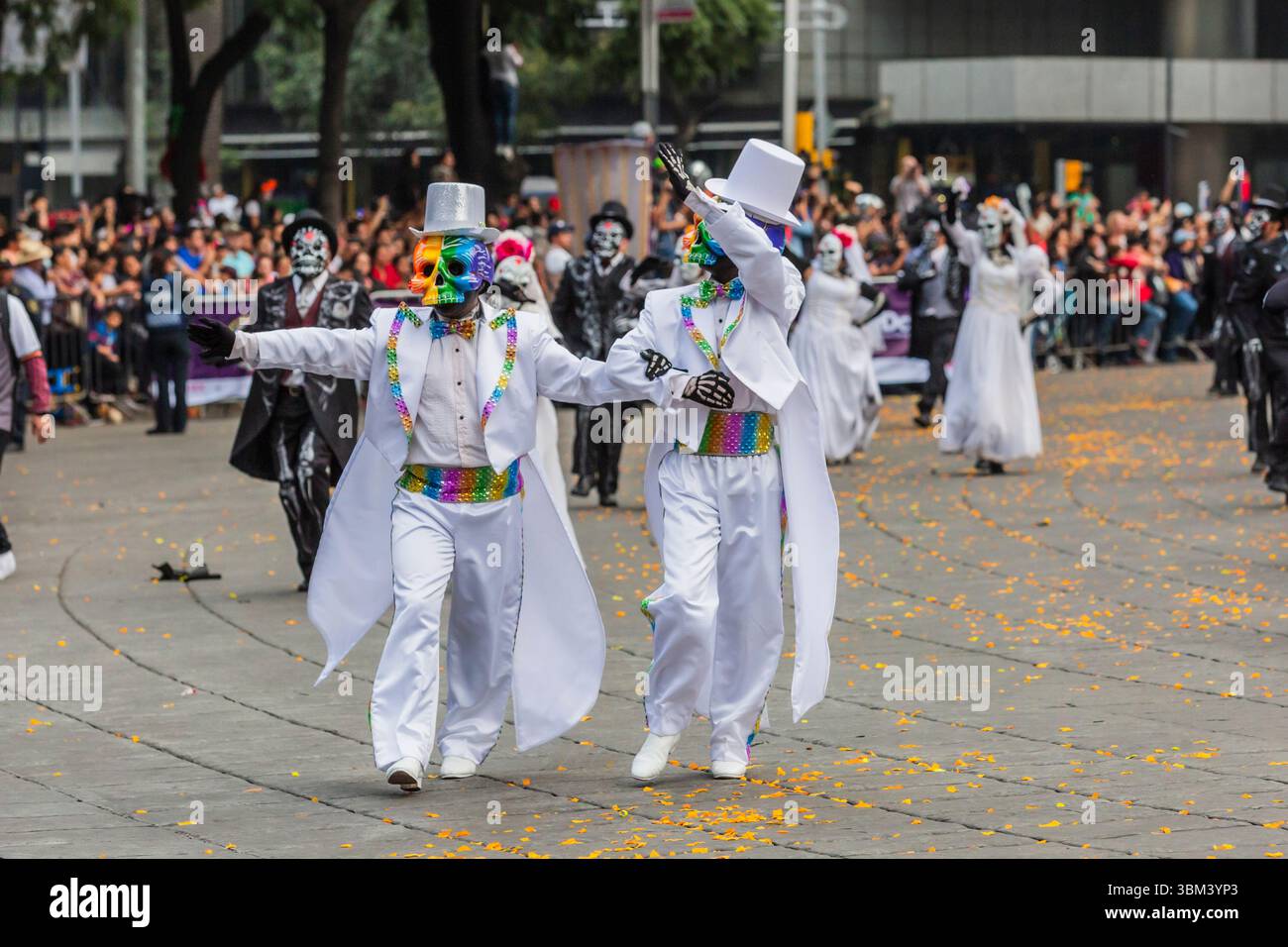 Mexican skulls during the Day of the Dead parade Stock Photo