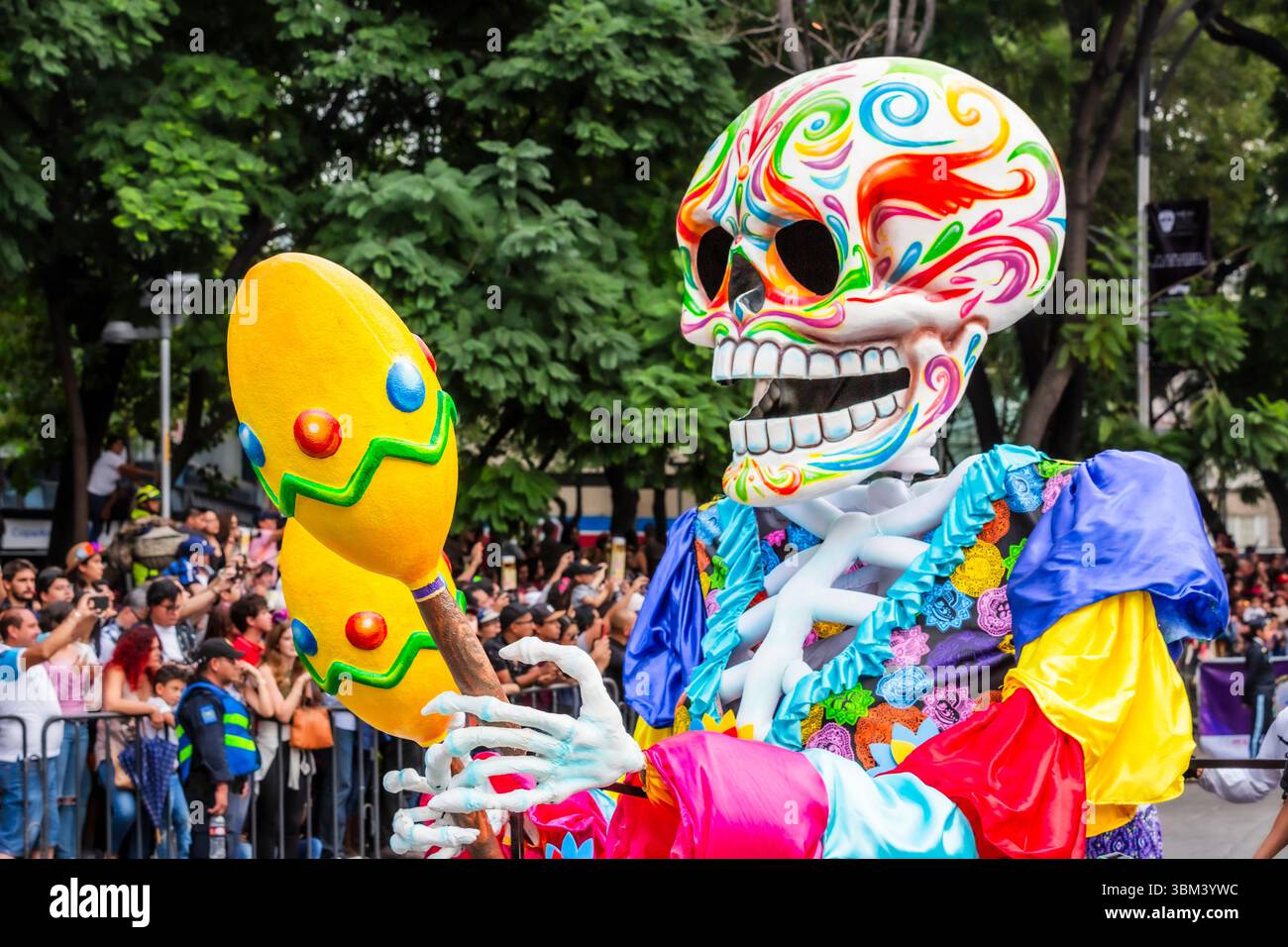 Mexican skulls during the Day of the Dead parade Stock Photo