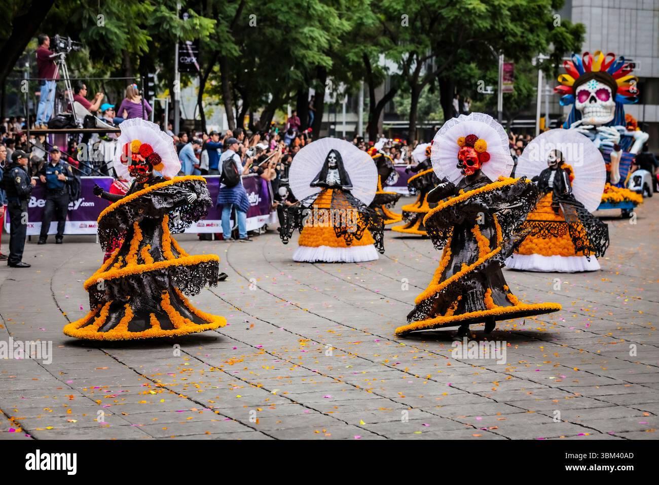 Mexican skulls during the Day of the Dead parade Stock Photo