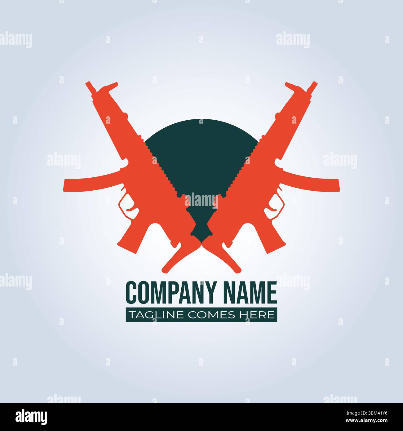 Weapon companys unique logo in dark orange colors Stock Vector