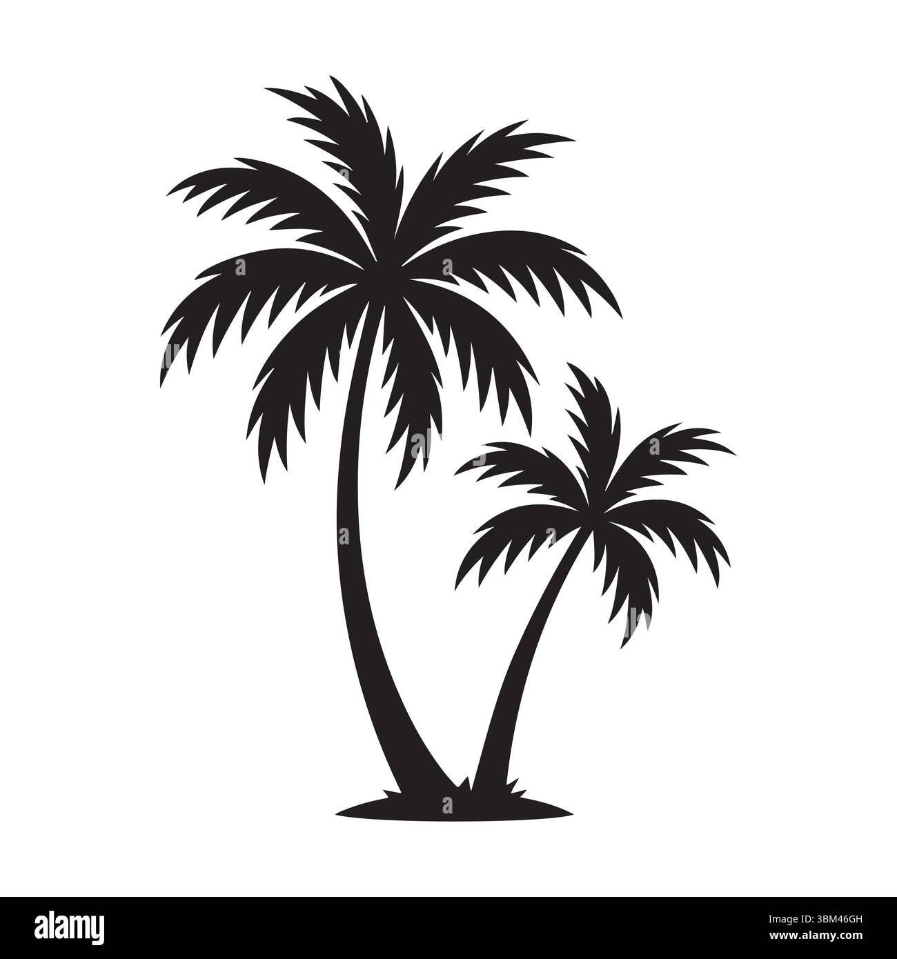 Minimal Palm Tree Silhouette Vector – Elegant Nature Design Element Stock Vector