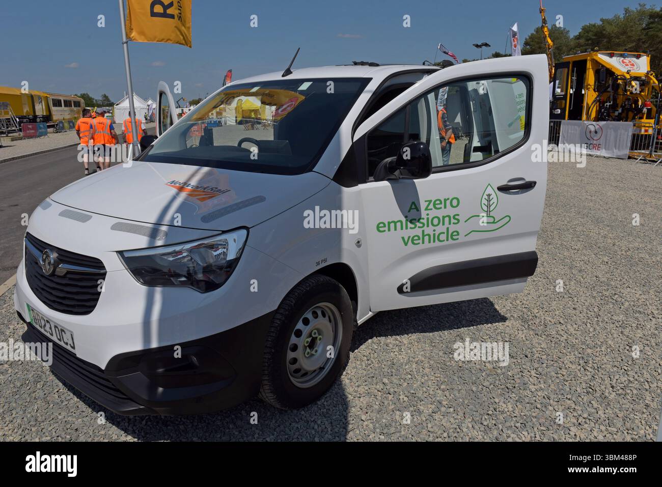 Electric Vauxhall Combo Van part of the Network Rail fleet on display, Network Rail intend to have a zero emission fleet by 2035. Rail Live event, 18t Stock Photo