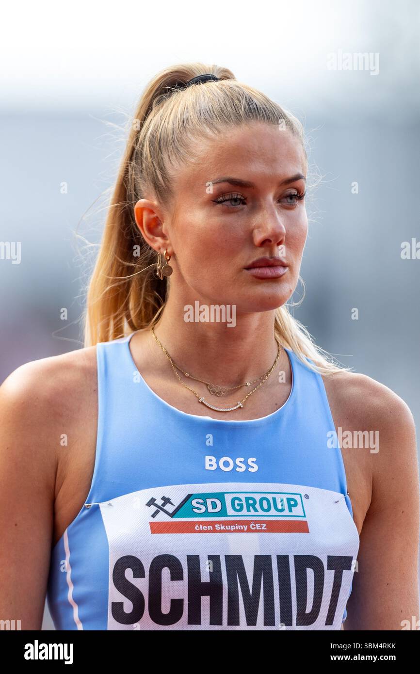 Alica Schmidt of Germany competes in 800m women at the Golden Spike