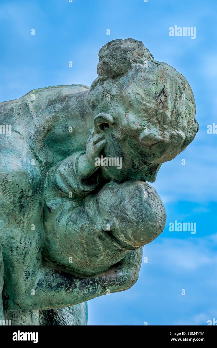 Mother and child in the Storm statue, Peace Memorial Park, Hiroshima, Japan. (Editorial Use Only) Stock Photo