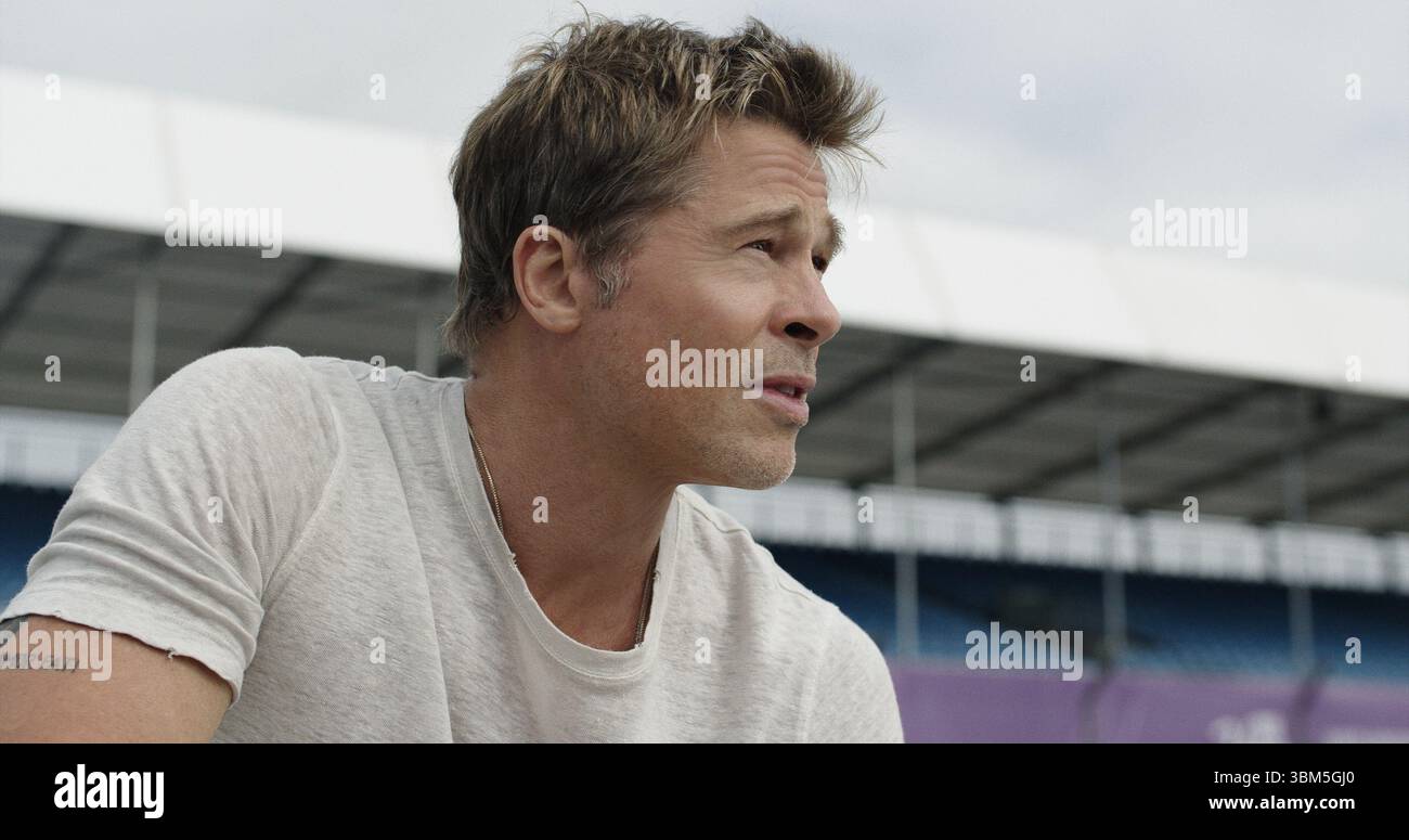 RELEASE DATE: June 27, 2025. TITLE: F1. F1: The Movie STUDIO: Warner Bros. DIRECTOR: Joseph Kosinski. PLOT: Follows a Formula One driver who comes out of retirement to mentor and team with a younger driver. STARRING: BRAD PITT as Sonny Hayes. (Credit Image: © Warner Bros/Entertainment Pictures/ZUMAPRESS.com) EDITORIAL USAGE ONLY! Not for Commercial USAGE! Stock Photo