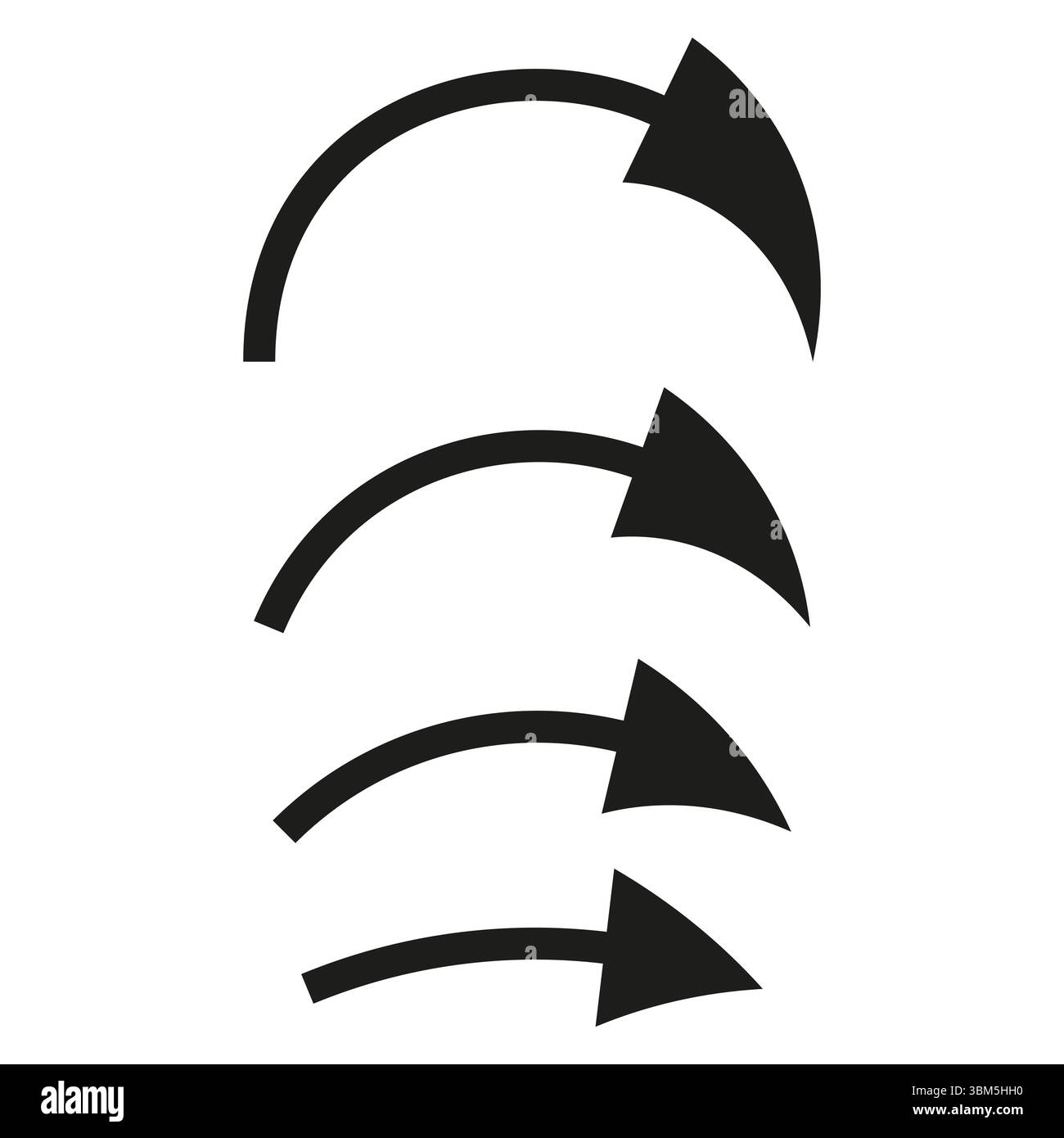Curved arrow icons. Back direction symbol. Repeat process Vector. Undo action graphic. Stock Vector