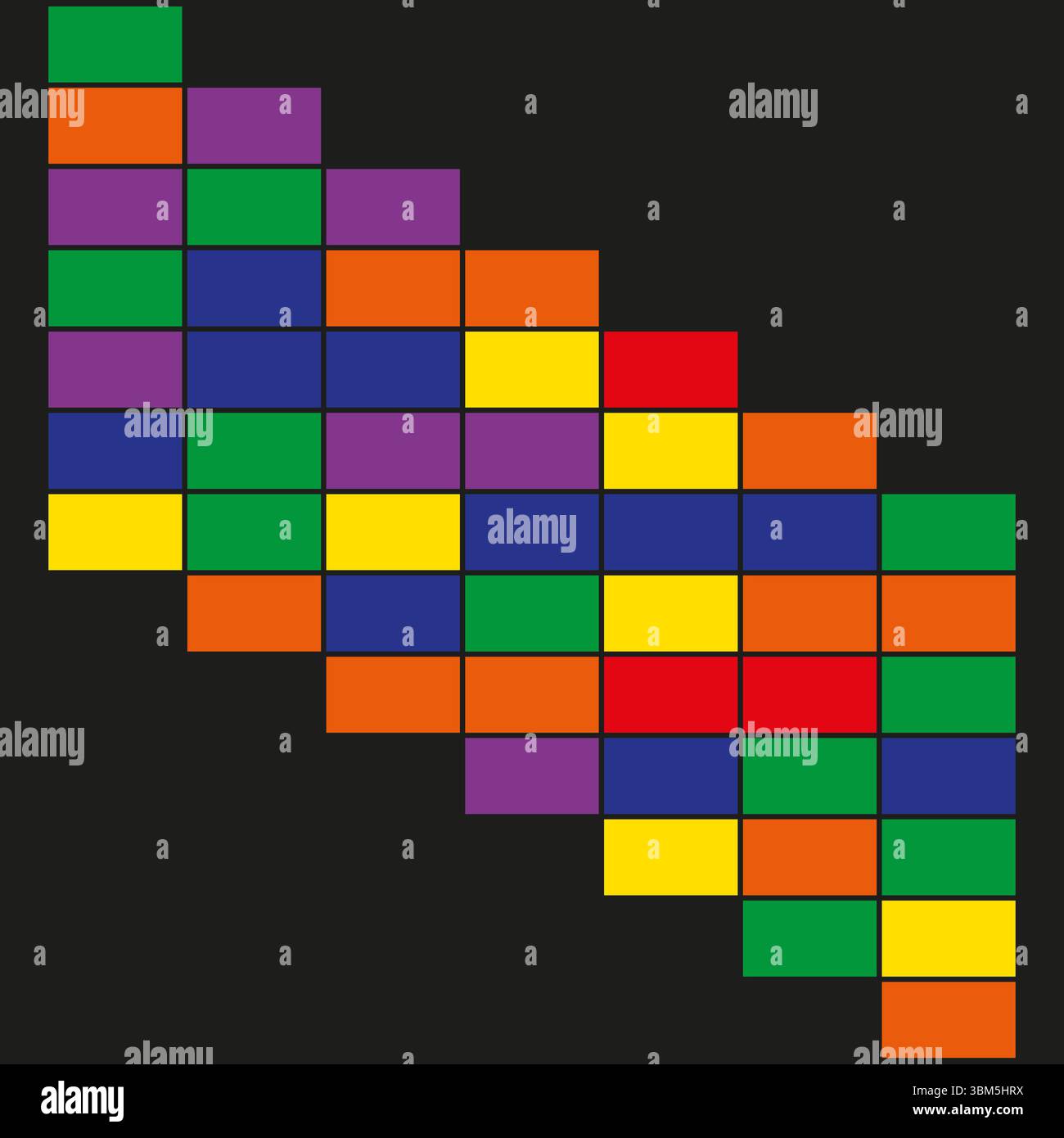 Color mosaic icon. Vibrant tile symbol. Multicolor block illustration ...